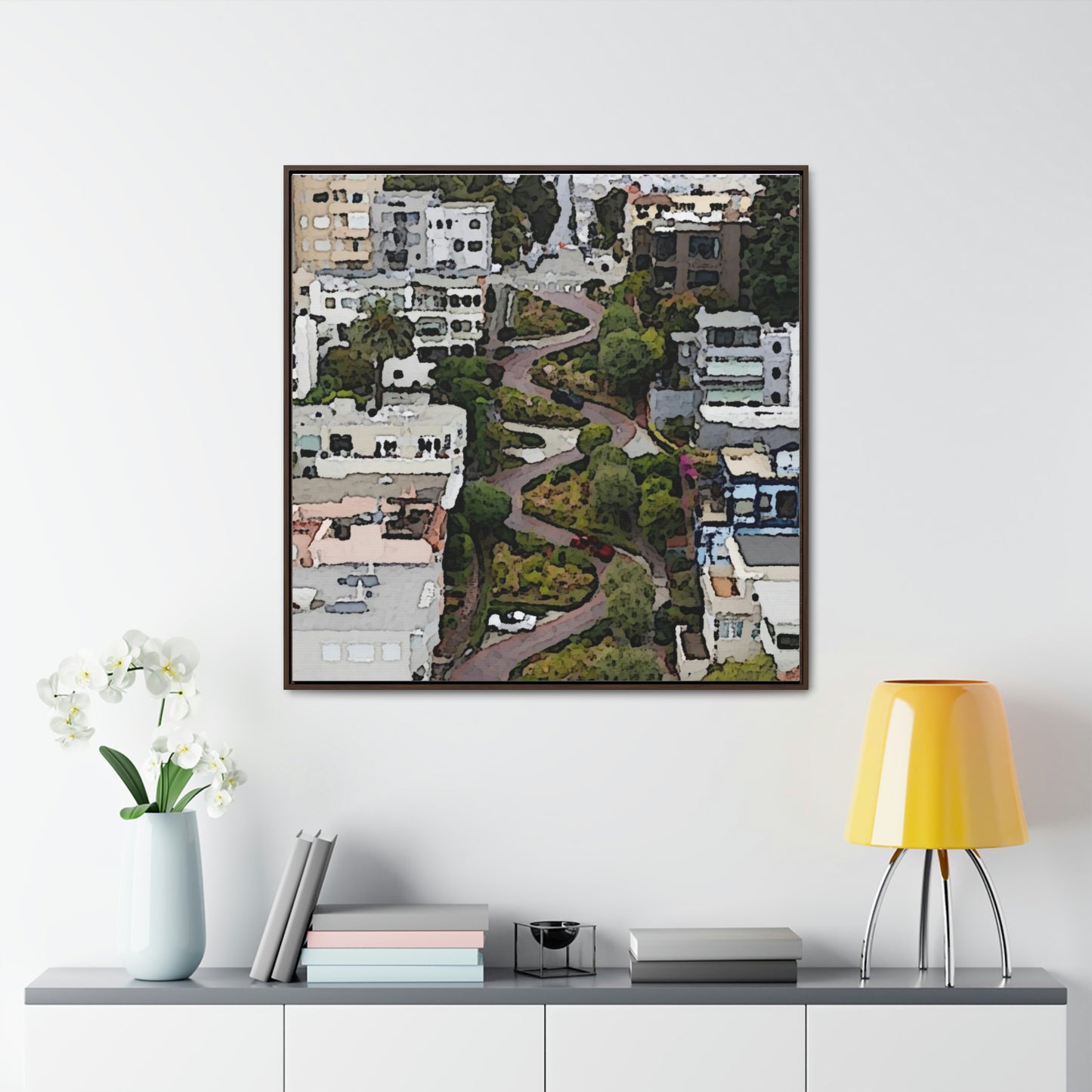 Gallery Canvas Wraps, Square Frame ... A Crazy Street ... 'Eight Winding Curve-Switchbacks' ... "Lombard Street, San Francisco, CA' ... Family Archives: 1970's ... Original Works ...