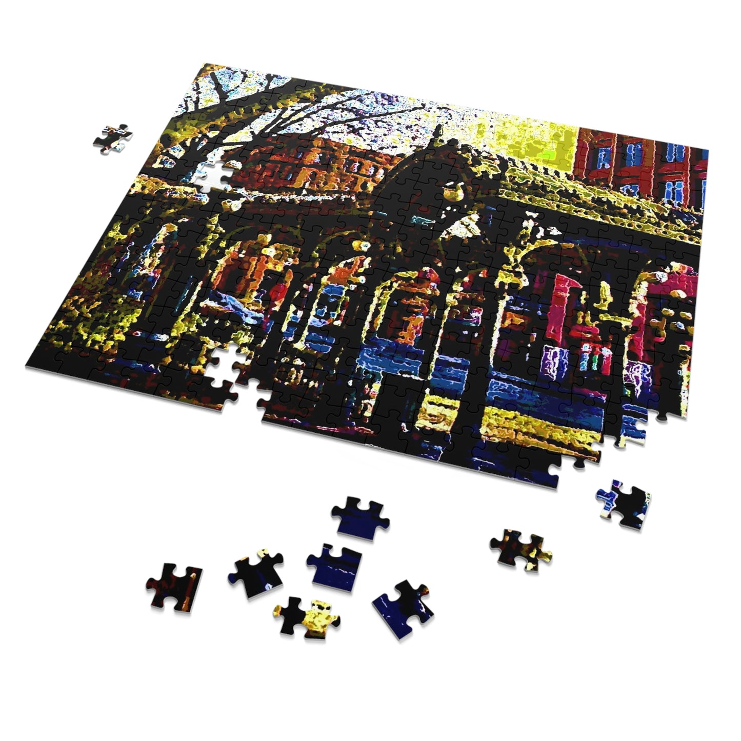 Jigsaw Puzzle (30, 110, 252, 500,1000-Piece) ... A Very Fine Place To Meet ... To Catch The Bus ... 'To Find A Friend' .. Just-To-Hangout ... Dr FJHolt Base Photo ... Original Works ...