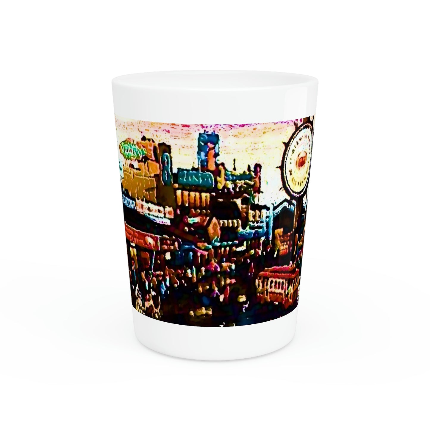 Shot Glass ...  "No.9 Fishermen's Grotto - Fishermen's Wharf, SF, California" ... Family Archives: 1970's ... Original Works ...
