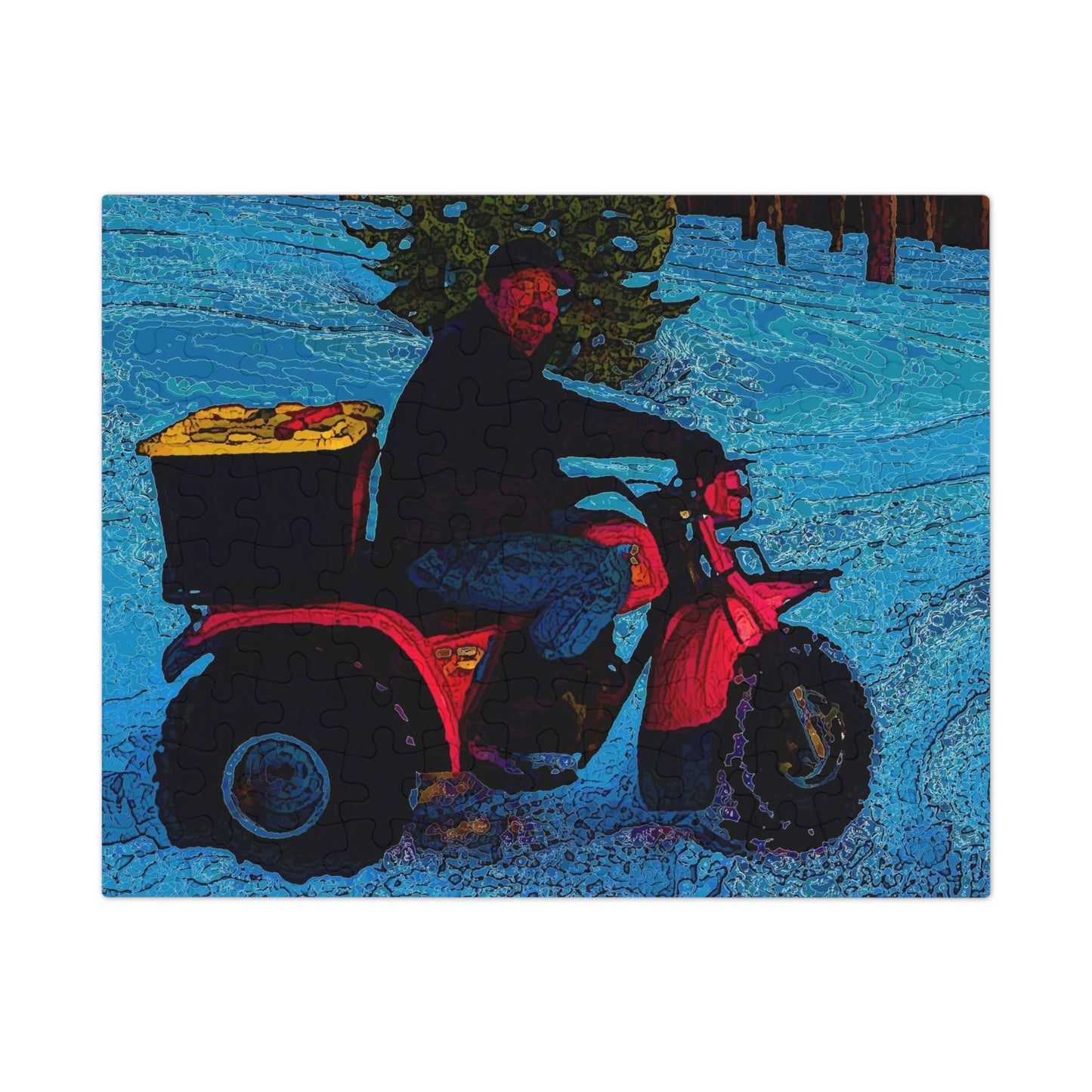 Jigsaw Puzzle (30, 110, 252, 500,1000-Piece) ... There's 2-Wheelin ... There's 4-Wheelin ... 'And-Of-Course' ... "There's 3-Wheelin-In-The-Snow" ...  Original Works ...