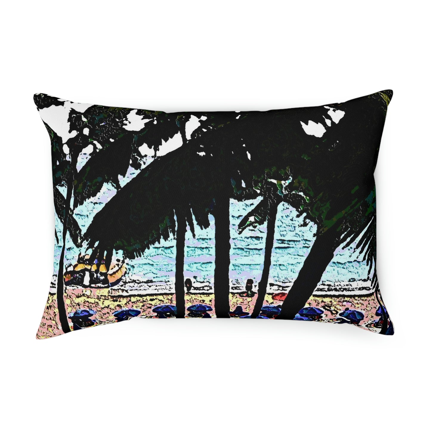 Cushion ... "A Beautiful Beach Amongst The Palms" ... The Outrigger Waikiki, Honolulu, Oahu ... Original Works ...