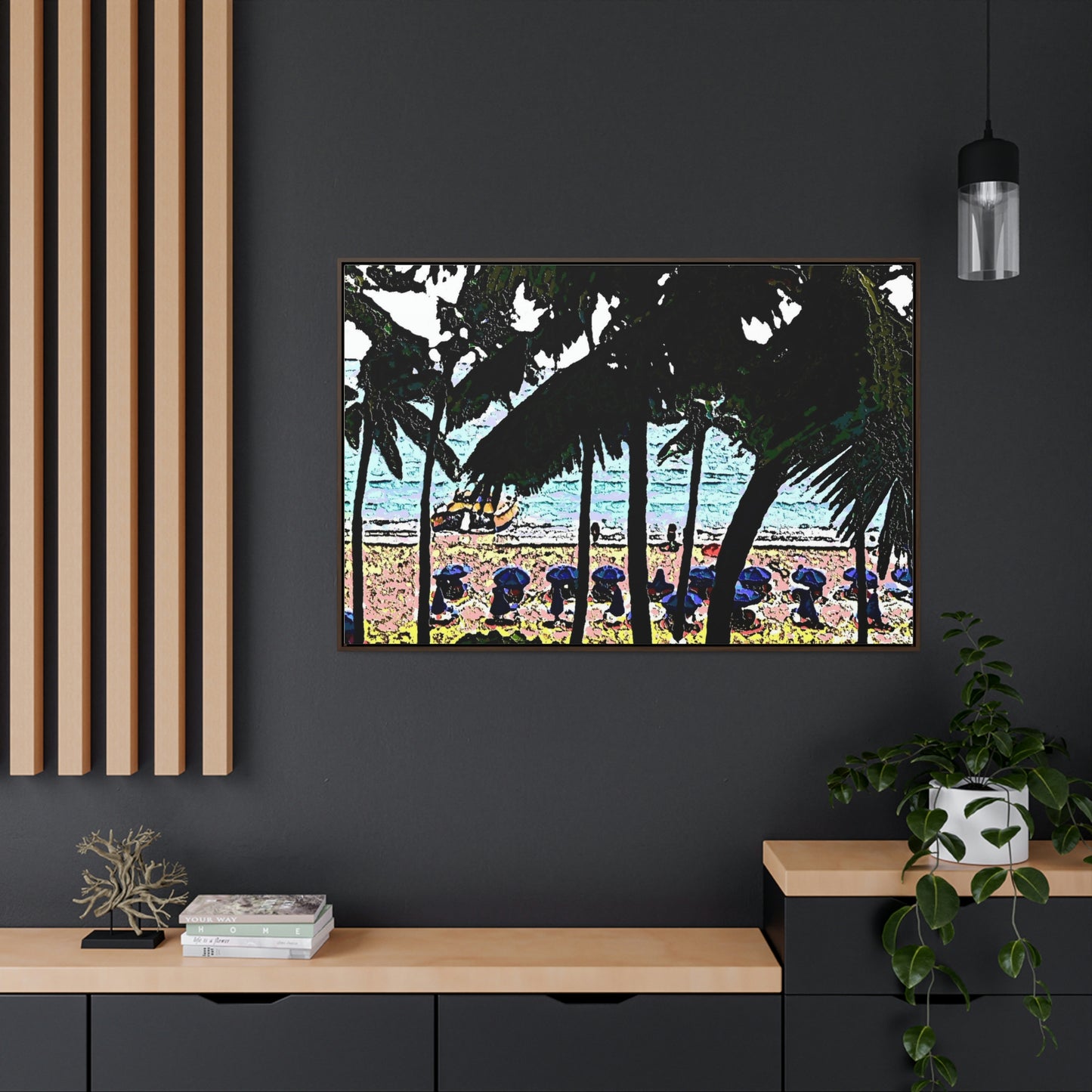Gallery Canvas Wraps, Horizontal Frame ... "A Beautiful Beach Amongst The Palms" ... The Outrigger Waikiki, Honolulu, Oahu ... Original Works ...