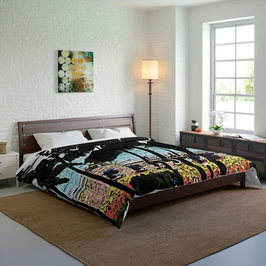 Comforter ... "A Beautiful Beach Amongst The Palms" ... The Outrigger Waikiki, Honolulu, Oahu ... Original Works ...