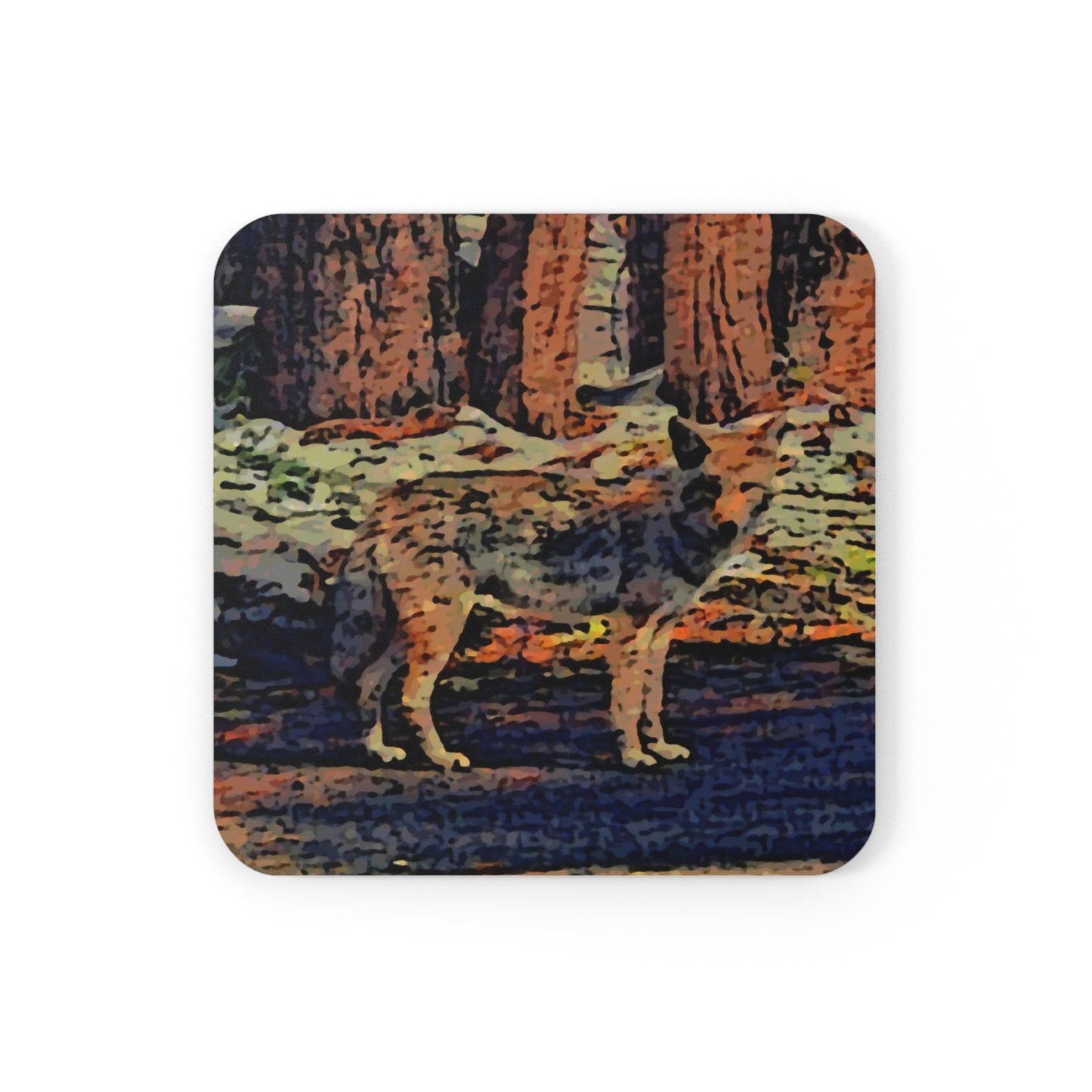 Cork Back Coaster ... Coyote ... "Yosemite Valley: Circa May23 ... KPH Base Photo" ... Original Works ...