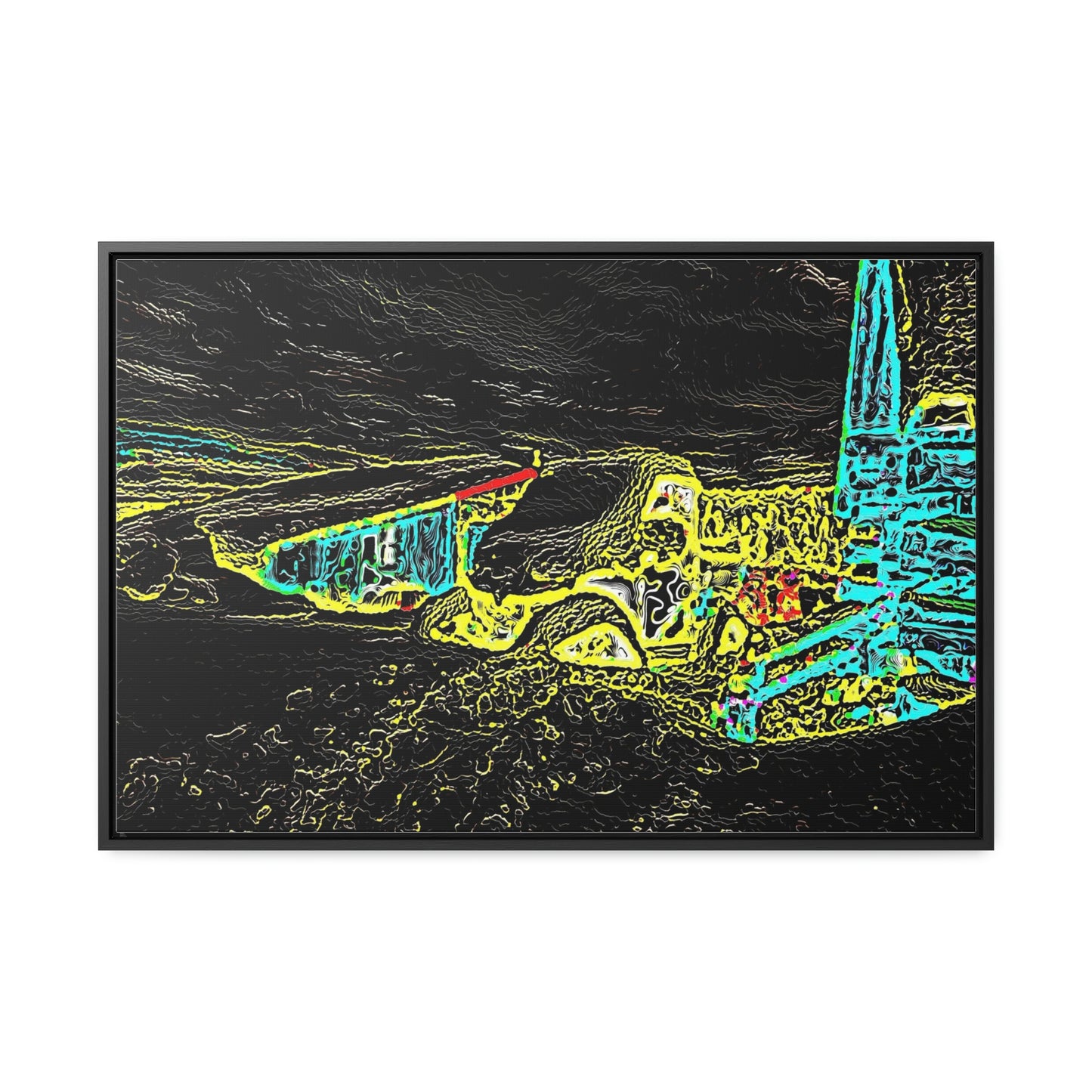Gallery Canvas Wraps, Horizontal Frame ... "Snow Vehicle In Snow Storm At-Rest" ... Circa 12Mar23 ... Central Idaho ... 18-Hours Rendering Time: Original Works ...