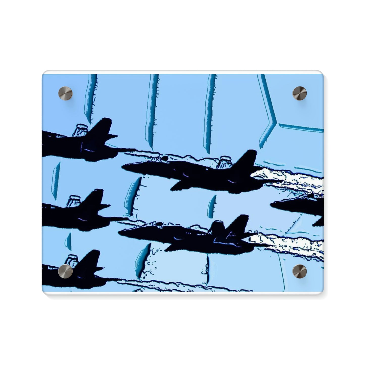 Acrylic Wall Art Panels ... Seattle Seafair ..."Blue Angels Run Over Lake Washington" ... Circa Mid 1980's ... Dr FJ Holt ... Original Works ...