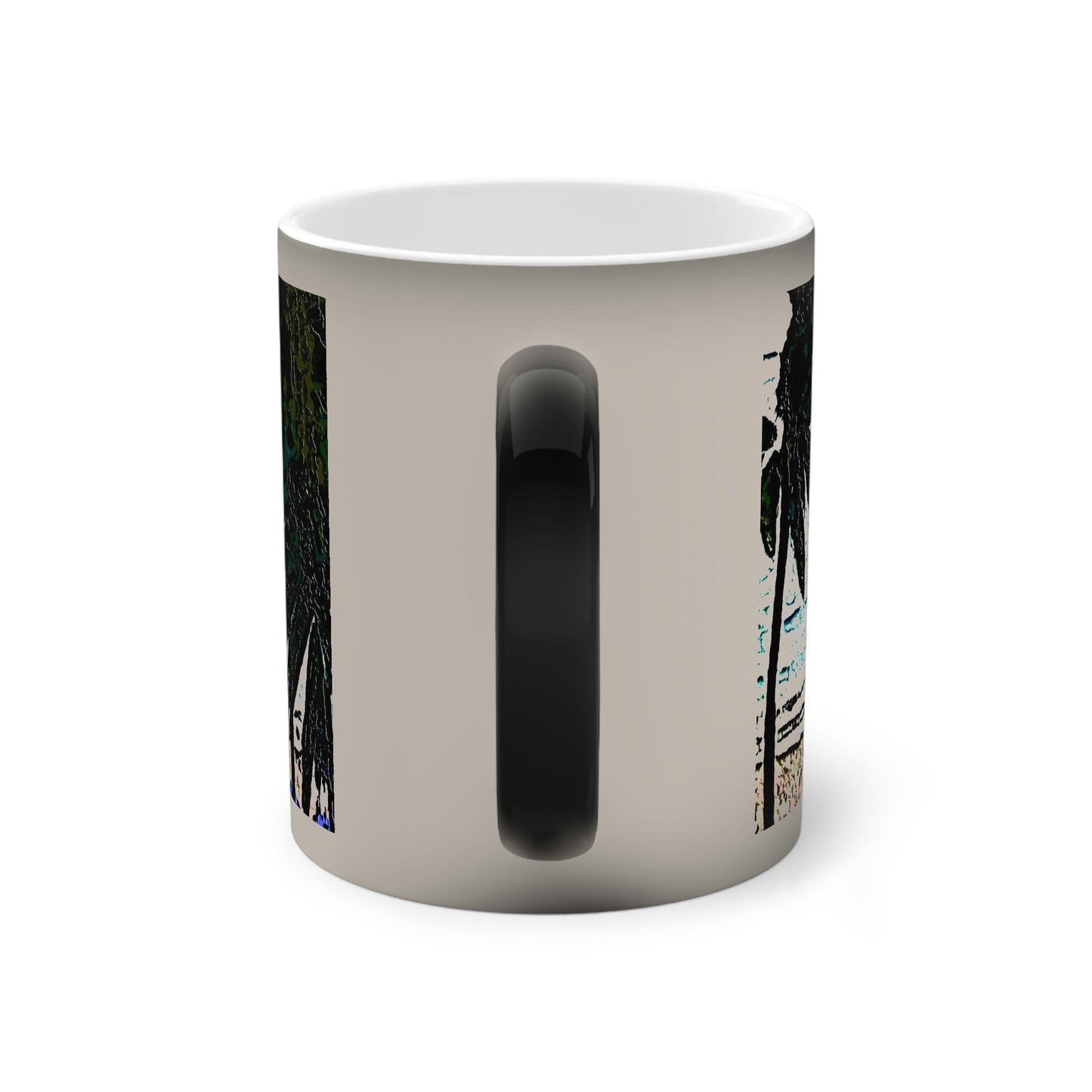 Color-Changing Mug, 11oz ... "A Beautiful Beach Amongst The Palms" ... The Outrigger Waikiki, Honolulu, Oahu ... Original Works ...