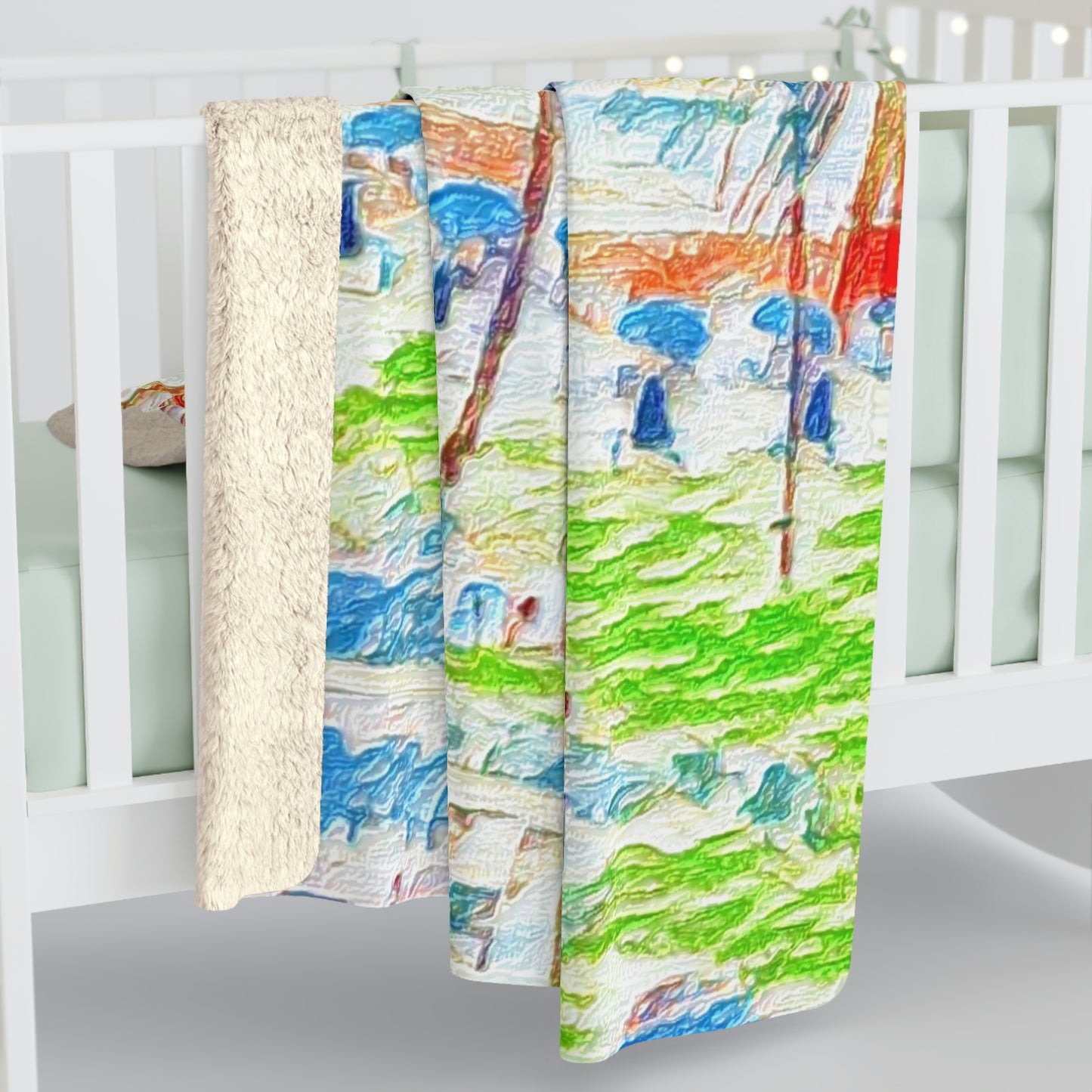 Sherpa Fleece Blanket ... "The Royal Hawai'ian: Waikiki Beach_Beach" ... Honolulu, HI ... October 2014 (Halloween) ... Original Works ...