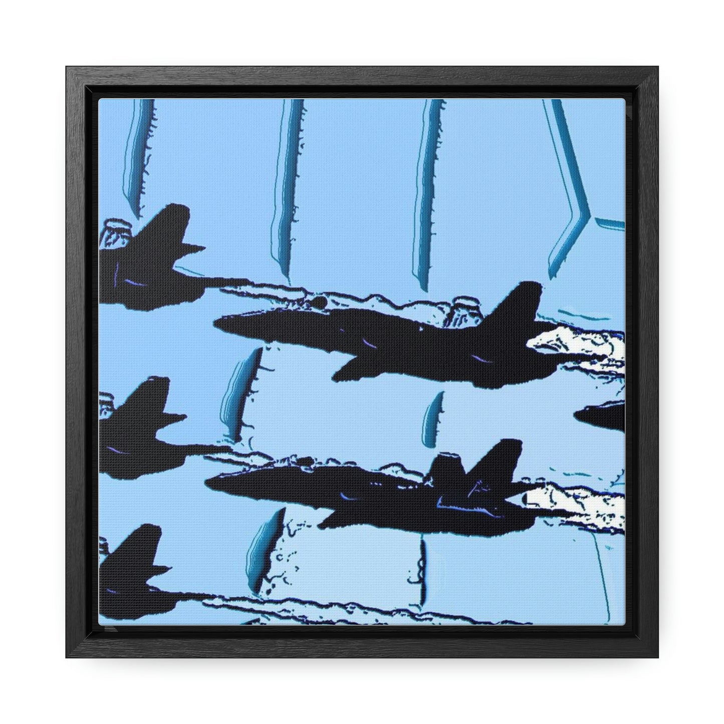 Gallery Canvas Wraps, Square Frame ... Seattle Seafair ..."Blue Angels Run Over Lake Washington" ... Circa Mid 1980's ... Dr FJ Holt ... Original Works ...