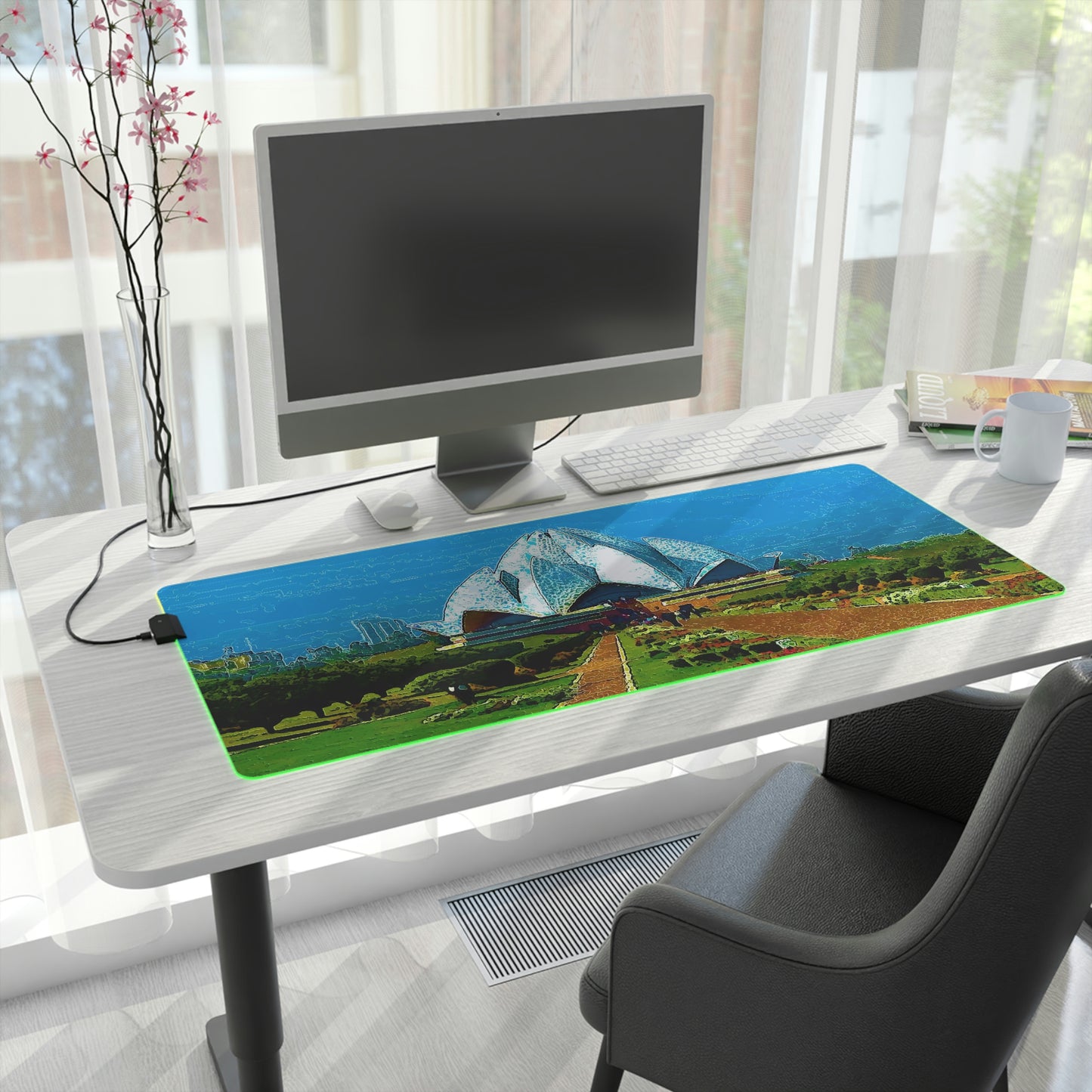 LED Gaming Mouse Pad ... 'Bahai'i House-Of-Worship' ... "Lotus Temple: Delhi, India, 2008" ... Original Works ...