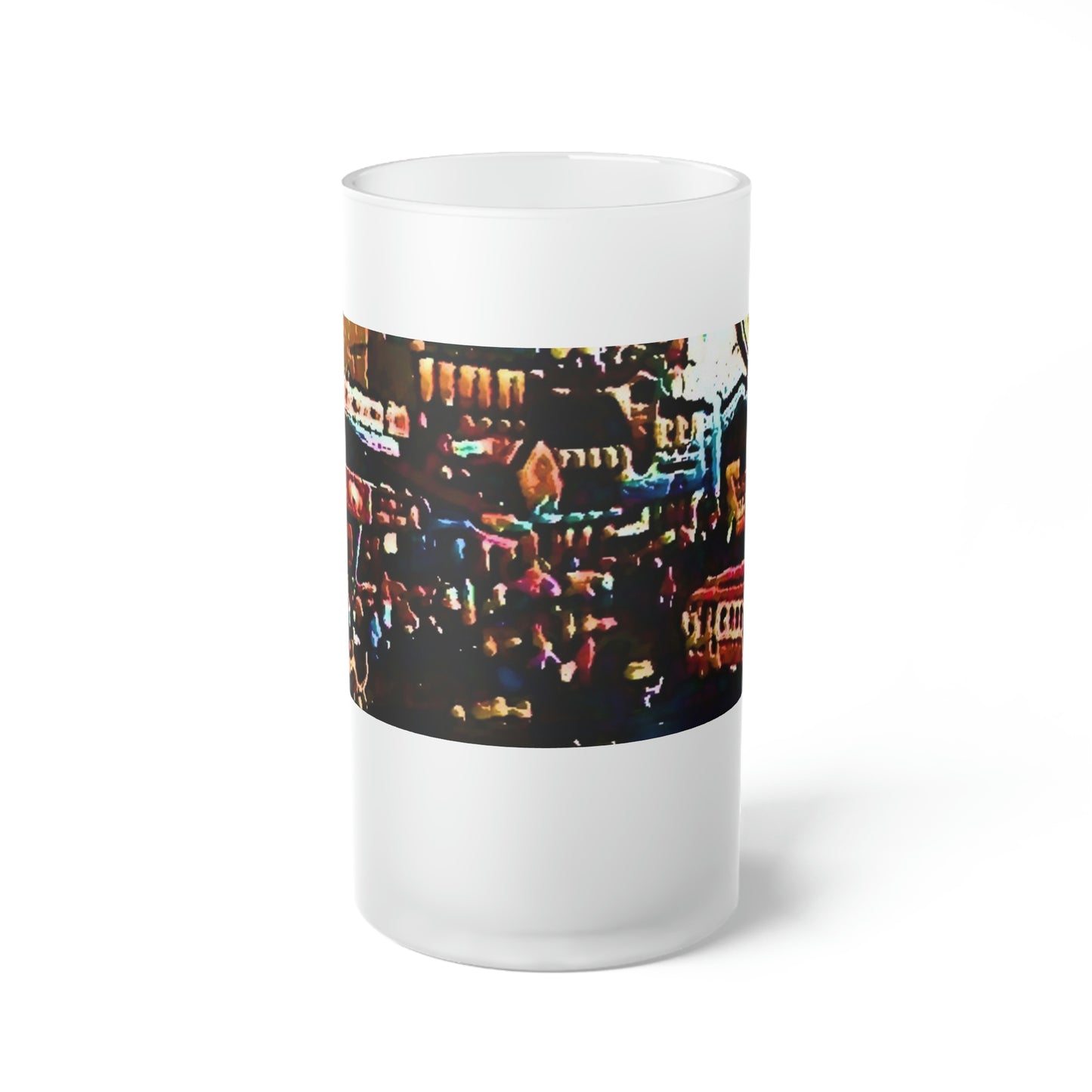 Frosted Glass Beer Mug ...  "No.9 Fishermen's Grotto - Fishermen's Wharf, SF, California" ... Family Archives: 1970's ... Original Works ...