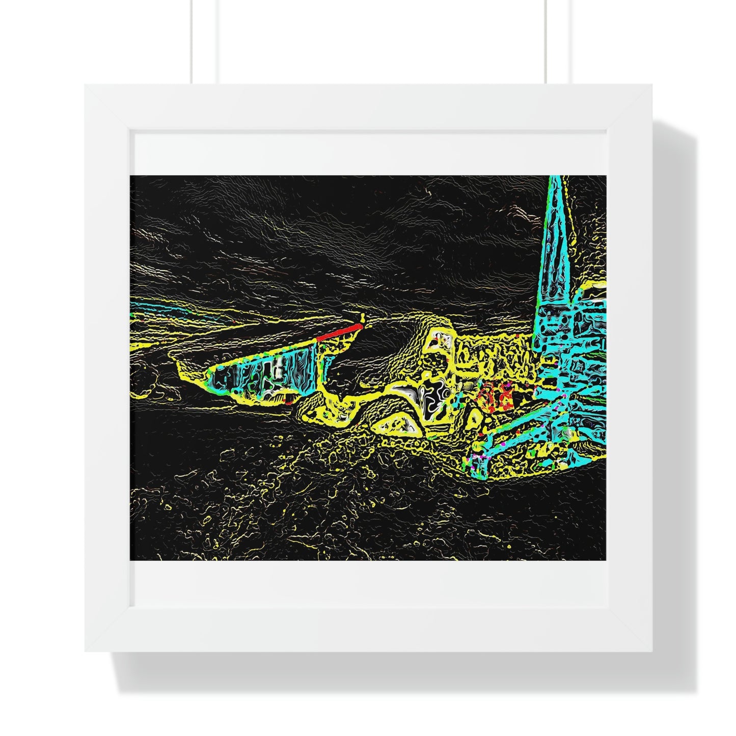 Framed Horizontal Poster ... "Snow Vehicle In Snow Storm At-Rest" ... Circa 12Mar23 ... Central Idaho ... 18-Hours Rendering Time: Original Works ...