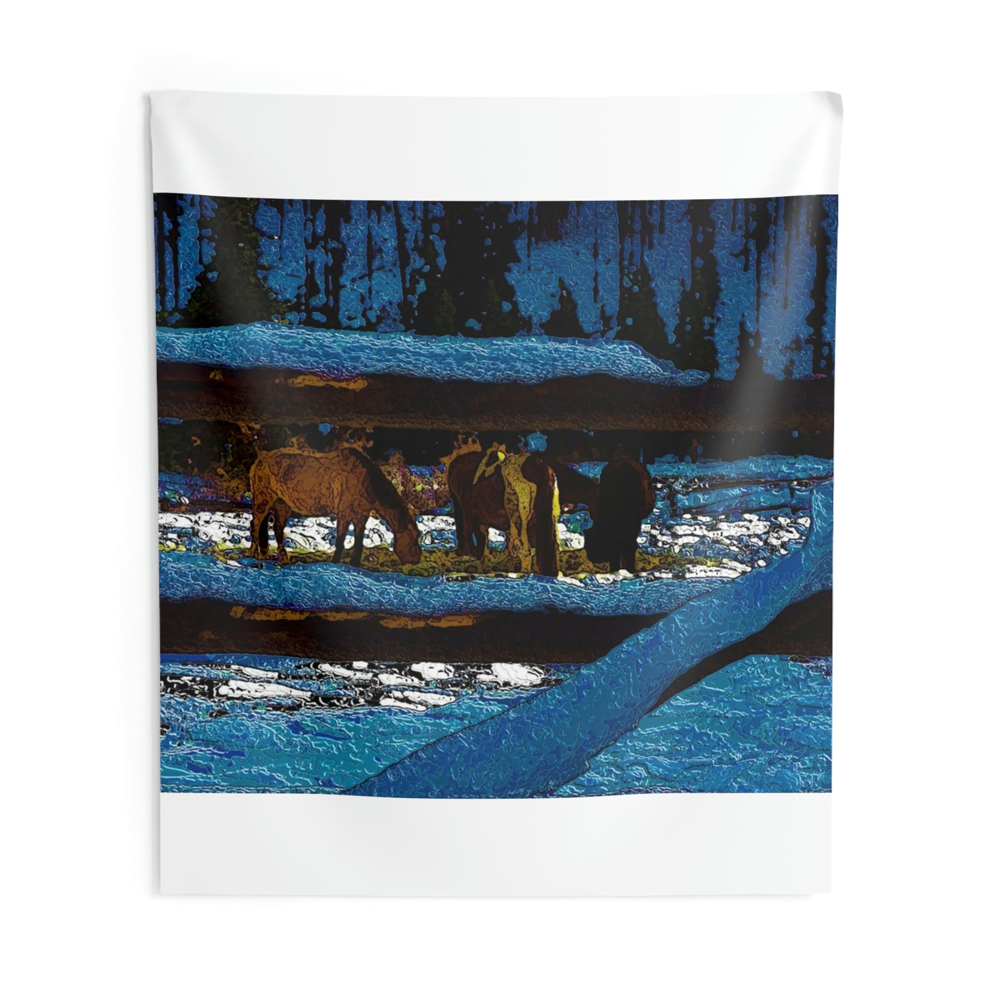Indoor Wall Tapestries ...  A Horse ... A Saddle ...  Foraging Through The Snow ...  An_Asses 'Cry' ... Central Idaho, November 2022 ...  Original Works ..