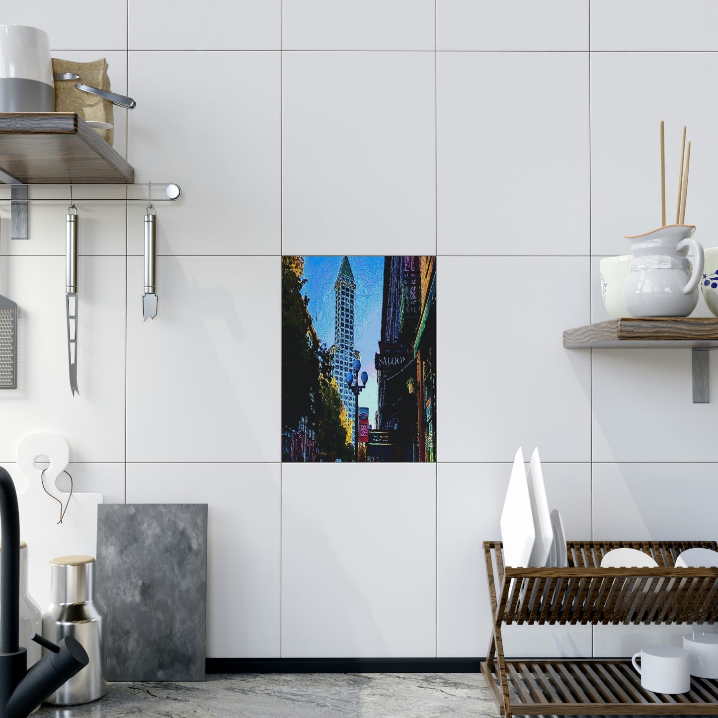 Ceramic Photo Tile ...  Pioneer Square & Smith Tower ... 'That World Famous View' ... Colleague Supplied Photo ... Original Works ...