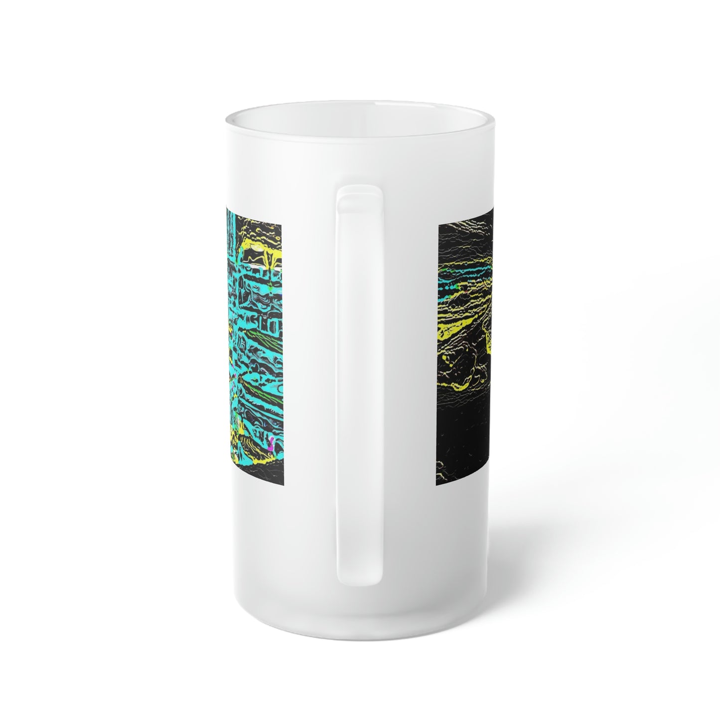 Frosted Glass Beer Mug ... "Snow Vehicle In Snow Storm At-Rest" ... Circa 12Mar23 ... Central Idaho ... 18-Hours Rendering Time: Original Works ...