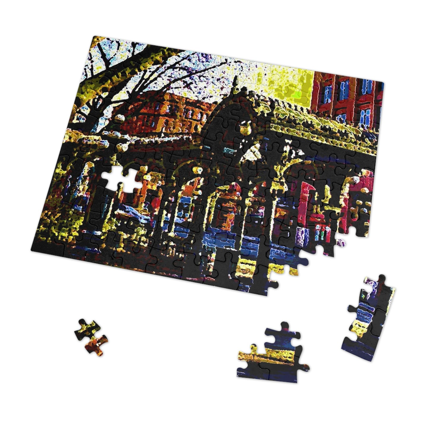 Jigsaw Puzzle (30, 110, 252, 500,1000-Piece) ... A Very Fine Place To Meet ... To Catch The Bus ... 'To Find A Friend' .. Just-To-Hangout ... Dr FJHolt Base Photo ... Original Works ...