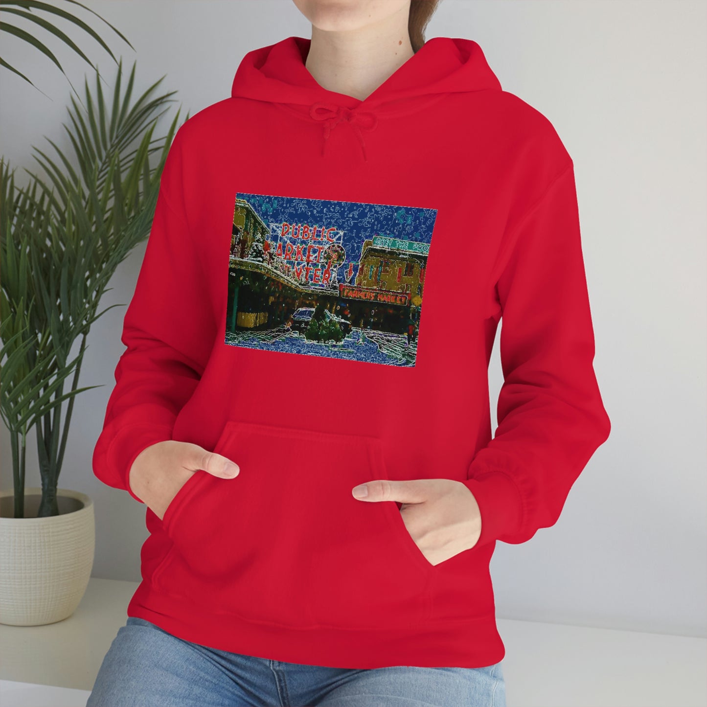 Unisex Heavy Blend™ Hooded Sweatshirt ... Pike Place Market: 'The Public Market', Seattle, Washington. Circa Fall 2013 ...