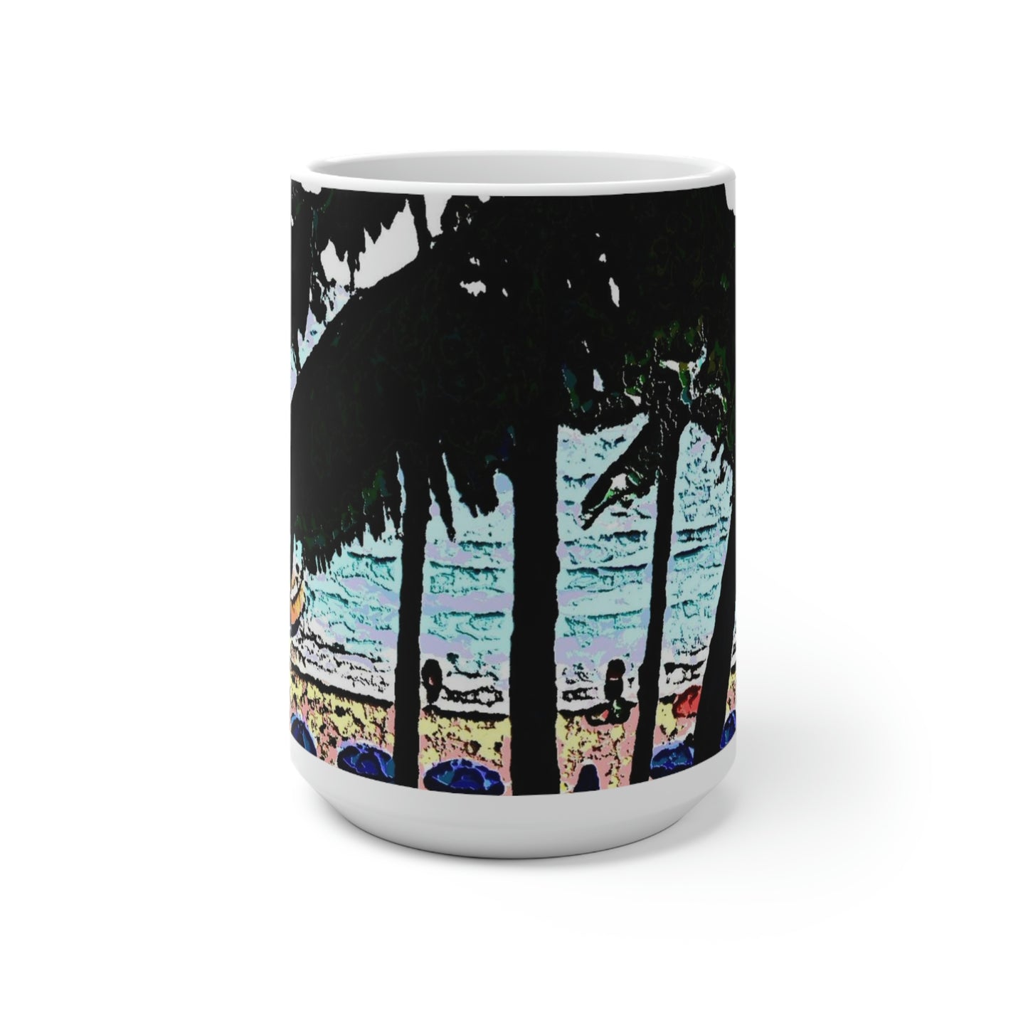 Color Changing Mug ... "A Beautiful Beach Amongst The Palms" ... The Outrigger Waikiki, Honolulu, Oahu ... Original Works ...