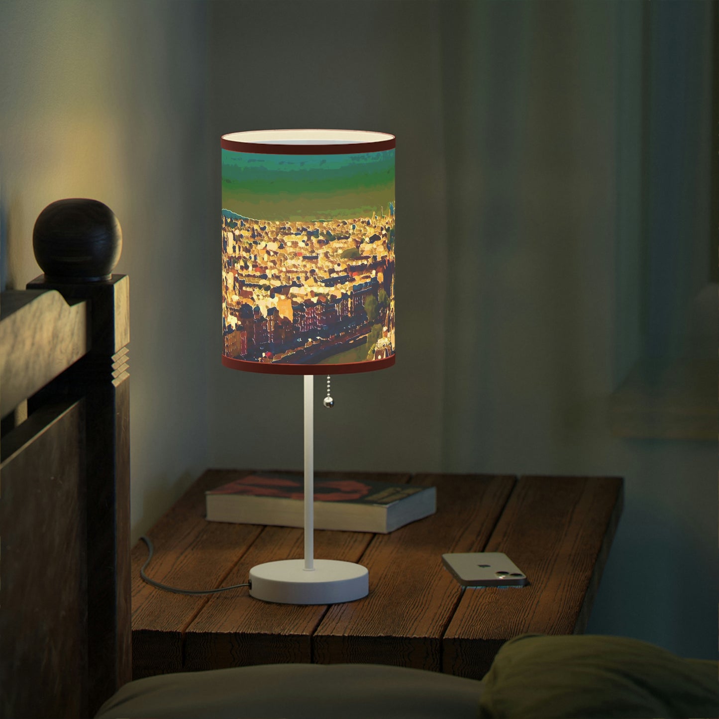 Lamp on a Stand, US|CA plug ... Au Paris ... "Along The River Seine" ... Barbara Joan Bonnel-Holt: 1972 ... Original Works ...