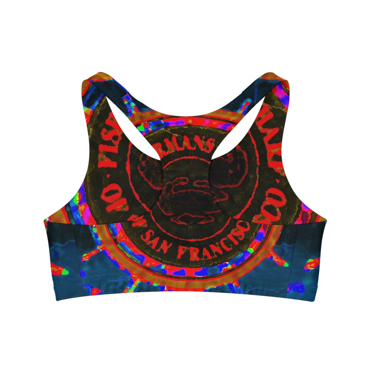 Seamless Sports Bra (AOP) ... "No.9 Fishermen's Grotto - Fishermen's Wharf, SF, California" ... Family Archives: 1970's ... Original Works ...