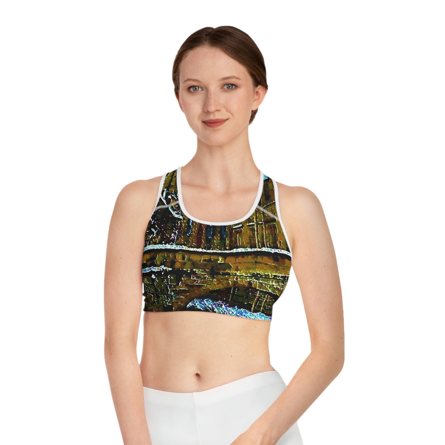 Sports Bra (AOP) ... Walikng The Streets & Alleys ... 'Strolling The Canals ... '  ... Original Works  ...