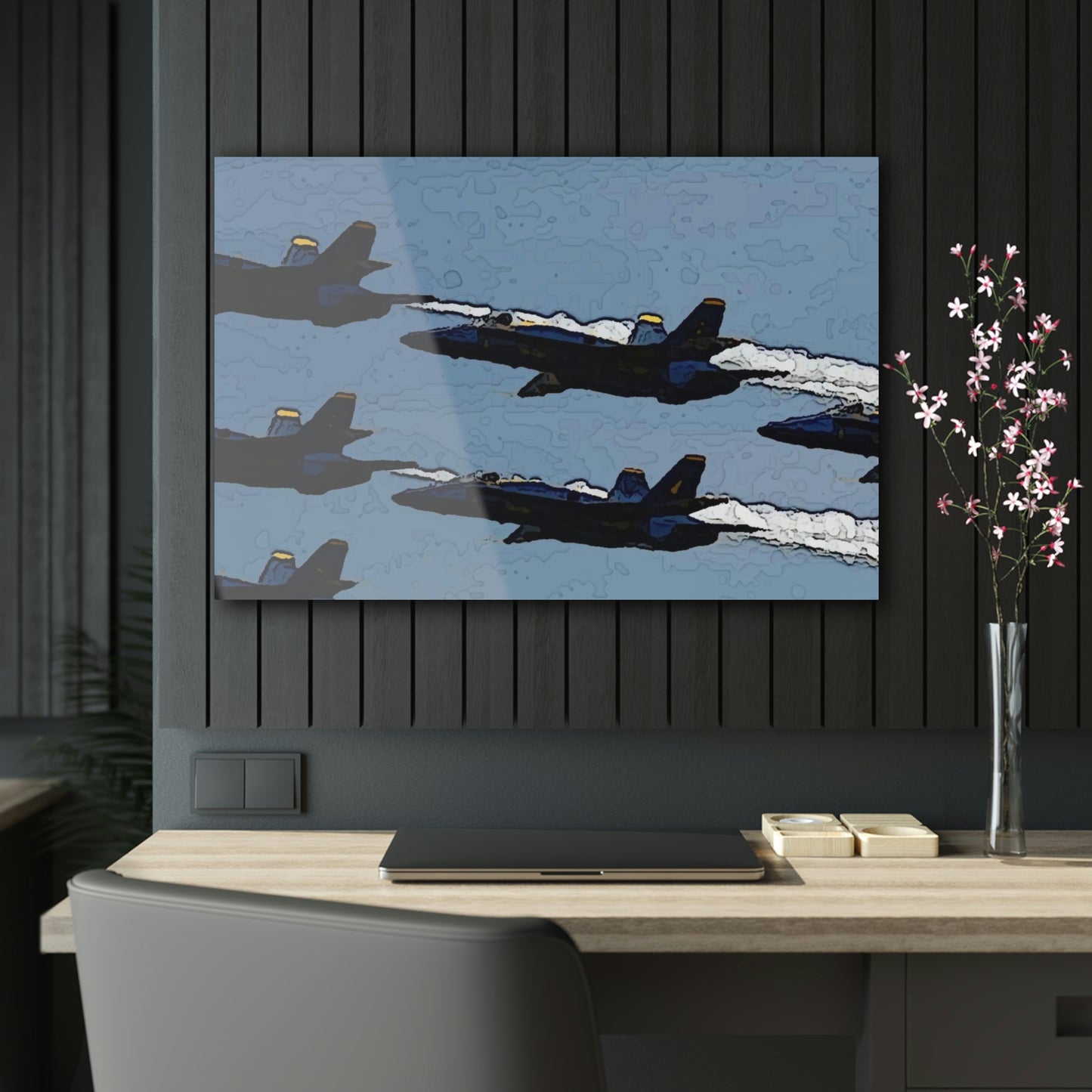 Acrylic Prints ... Seattle Seafair ..."Blue Angels Run Over Lake Washington" ... Circa Mid 1980's ... Dr FJ Holt ... Original Works ...