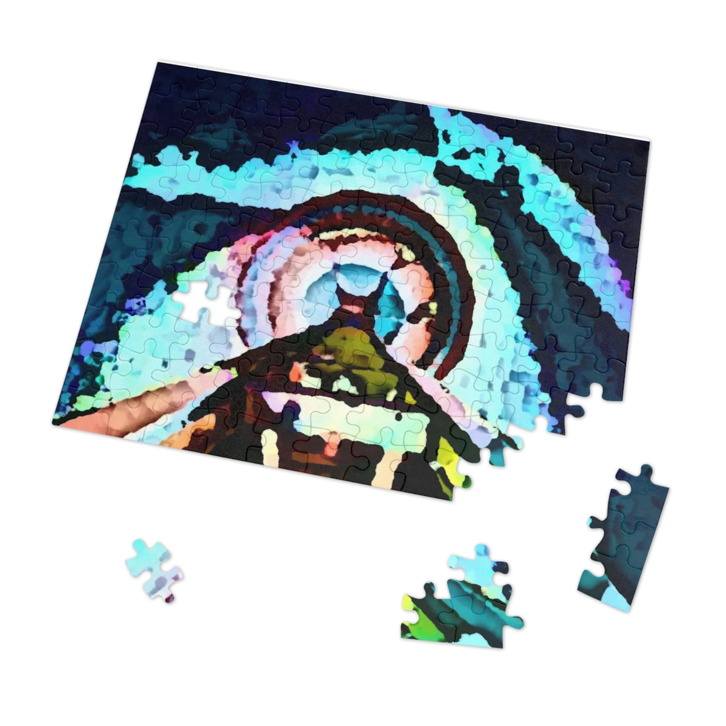 Jigsaw Puzzle (30, 110, 252, 500,1000-Piece) ... "Seattle's World Fair" ... Below Space Needle 'Looking Up' ... On A Very Rainy Morning (Father's Family Photo). ... Original ...