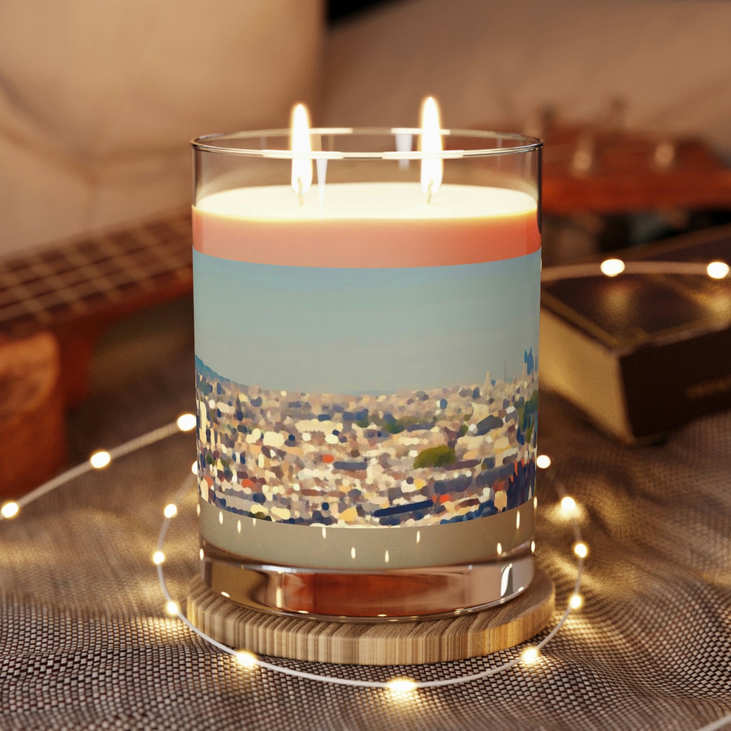 Scented Candle - Full Glass, 11oz ... Au Paris ... "Along The River Seine" ... Barbara Joan Bonnel-Holt: 1972 ... Original Works ...