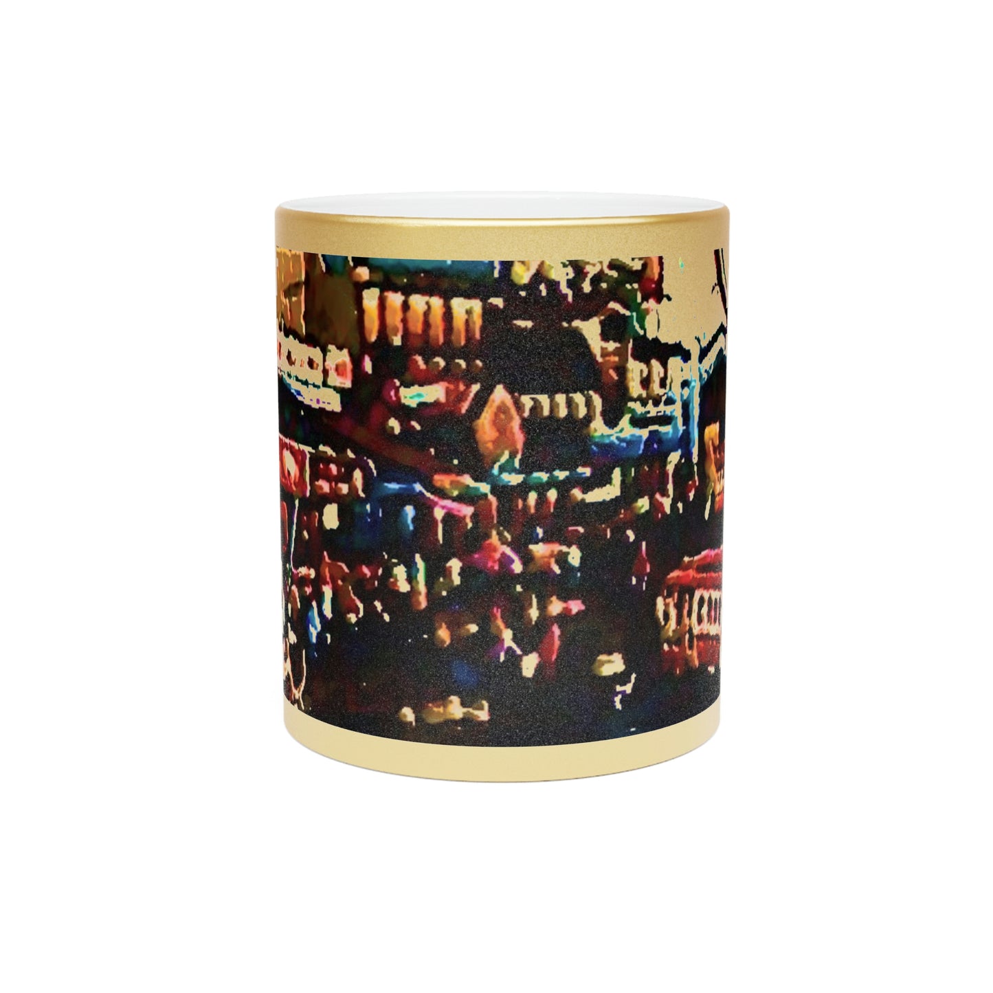 Metallic Mug (Silver\Gold) ...  "No.9 Fishermen's Grotto - Fishermen's Wharf, SF, California" ... Family Archives: 1970's ... Original Works ...