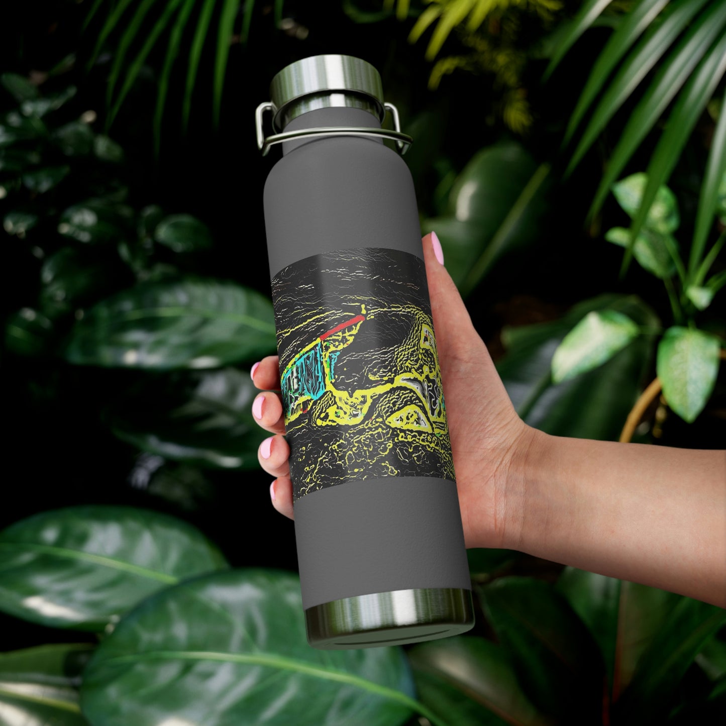 Copper Vacuum Insulated Bottle, 22oz ... "Snow Vehicle In Snow Storm At-Rest" ... Circa 12Mar23 ... Central Idaho ... 18-Hours Rendering Time: Original Works ...