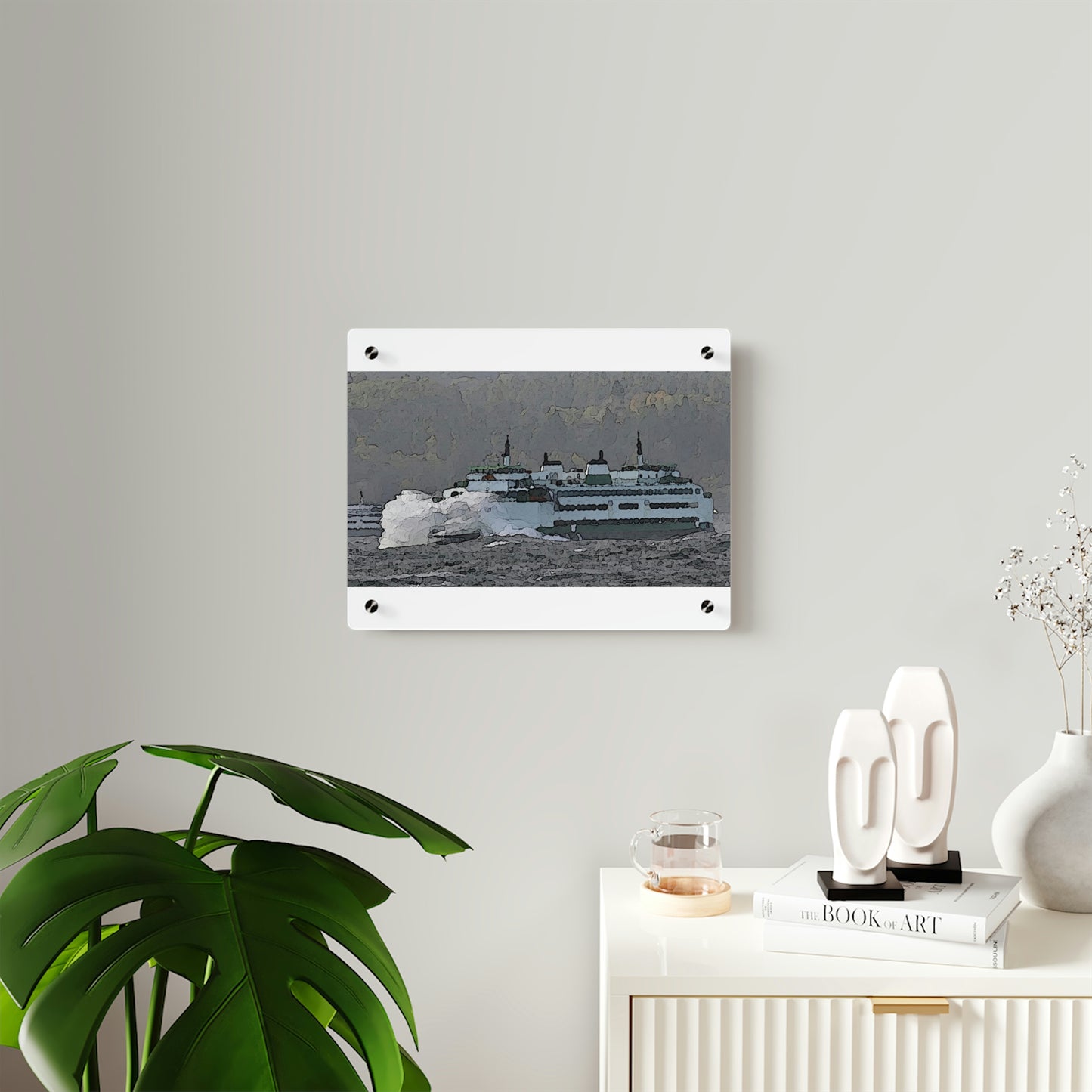 Acrylic Wall Art Panels ... WADOT Ferry Crossing ... "A Very Rough Day" ... Mulkiteo Route ... Family Archives ... Early 1990's' ... Original Works ...