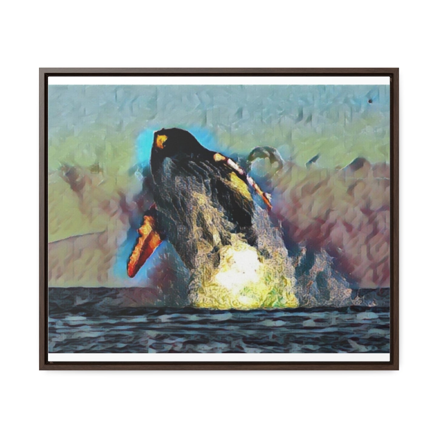 Gallery Canvas Wraps, Horizontal Frame ... An Extraordinary Humpback Breach ... 'With Explosive Energy' ... Family Archives (KPH) ... Circa: 21st Century. Maui, HI ... Original Works ...