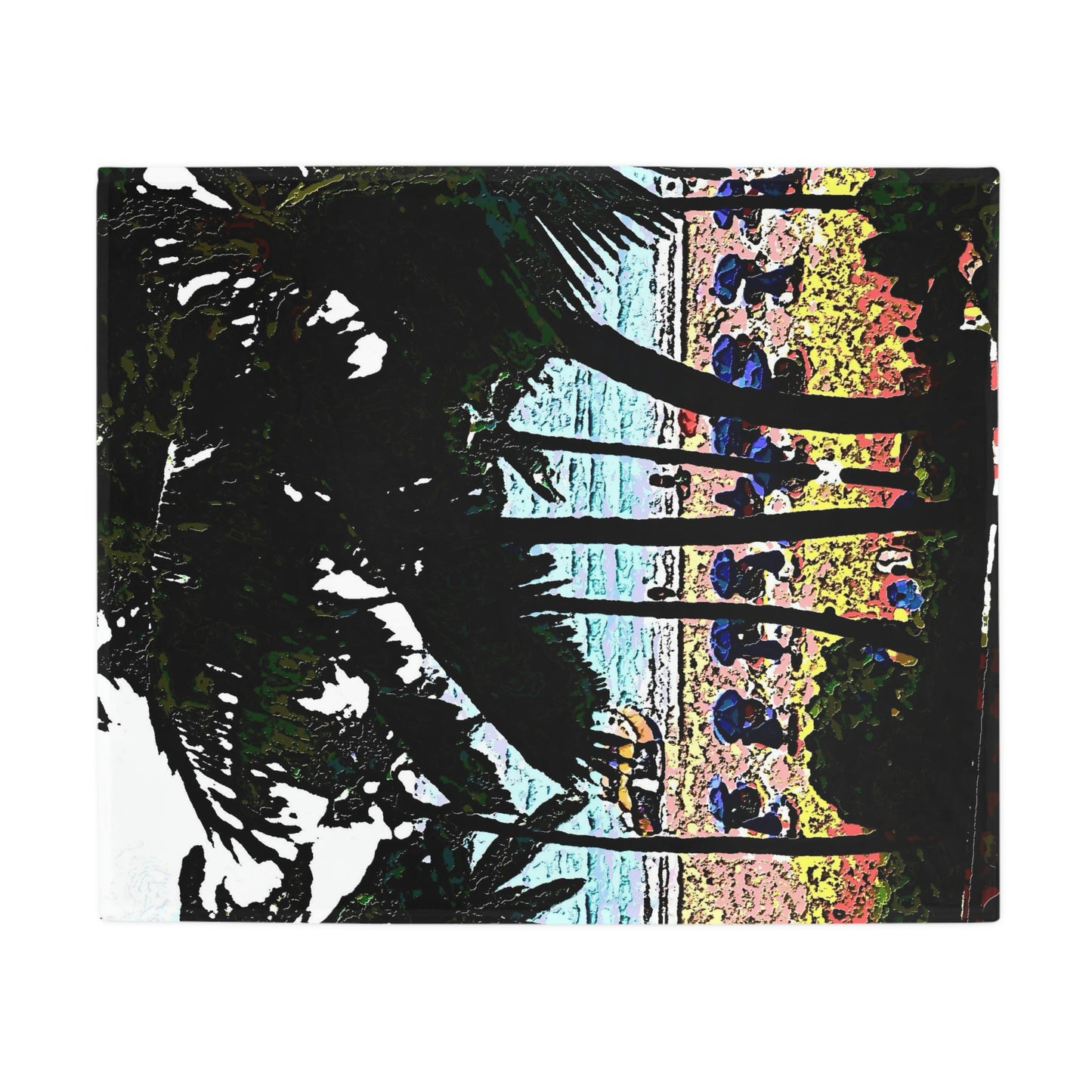 Plush Fleece Blanket ... "A Beautiful Beach Amongst The Palms" ... The Outrigger Waikiki, Honolulu, Oahu ... Original Works ...