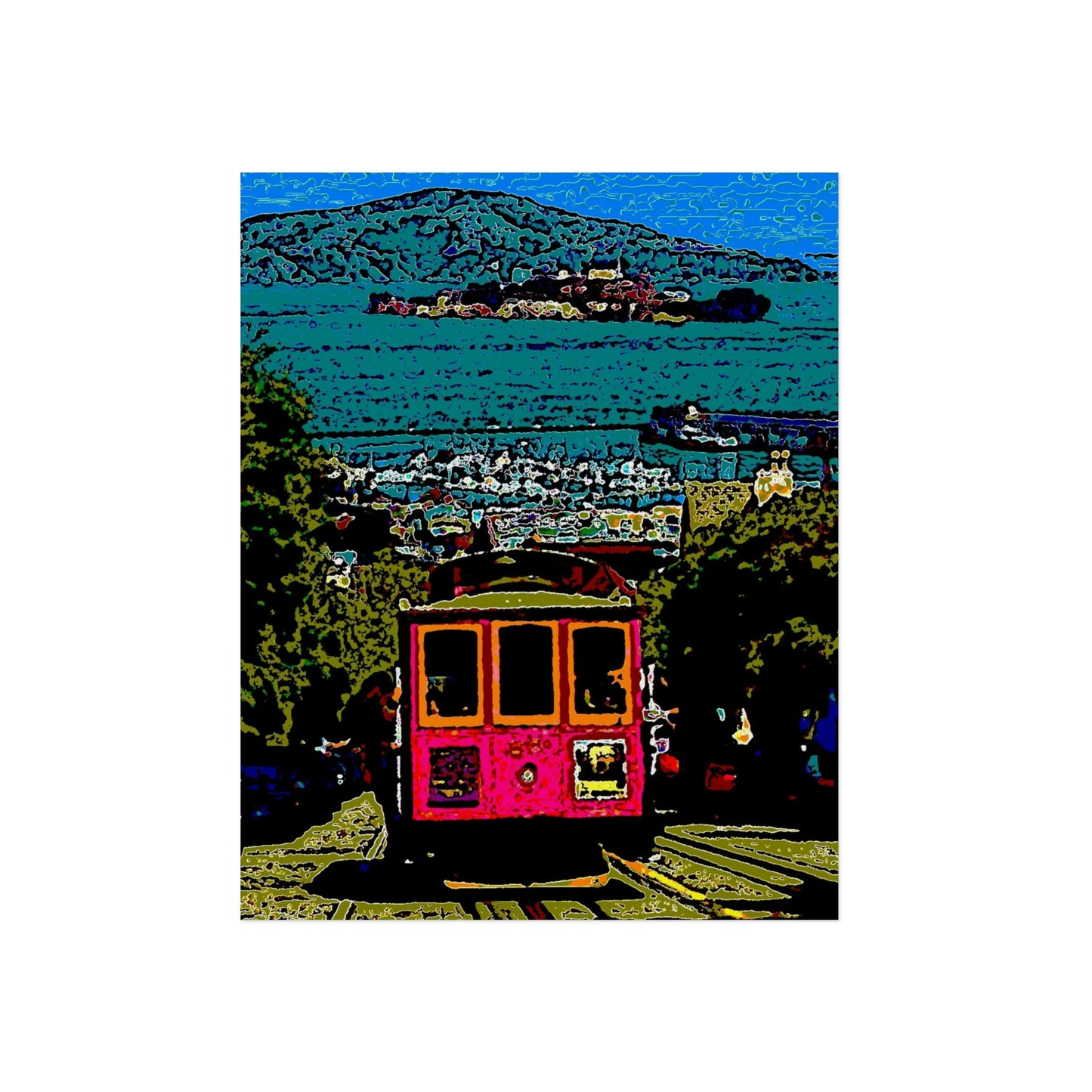 Aluminum Composite Panels ... San Francisco ... 'A Rice-A-Roni-Treat' ... Family Archives ... Cable Car Descends Hill Towards Alcatraz Island ... Original Works ...