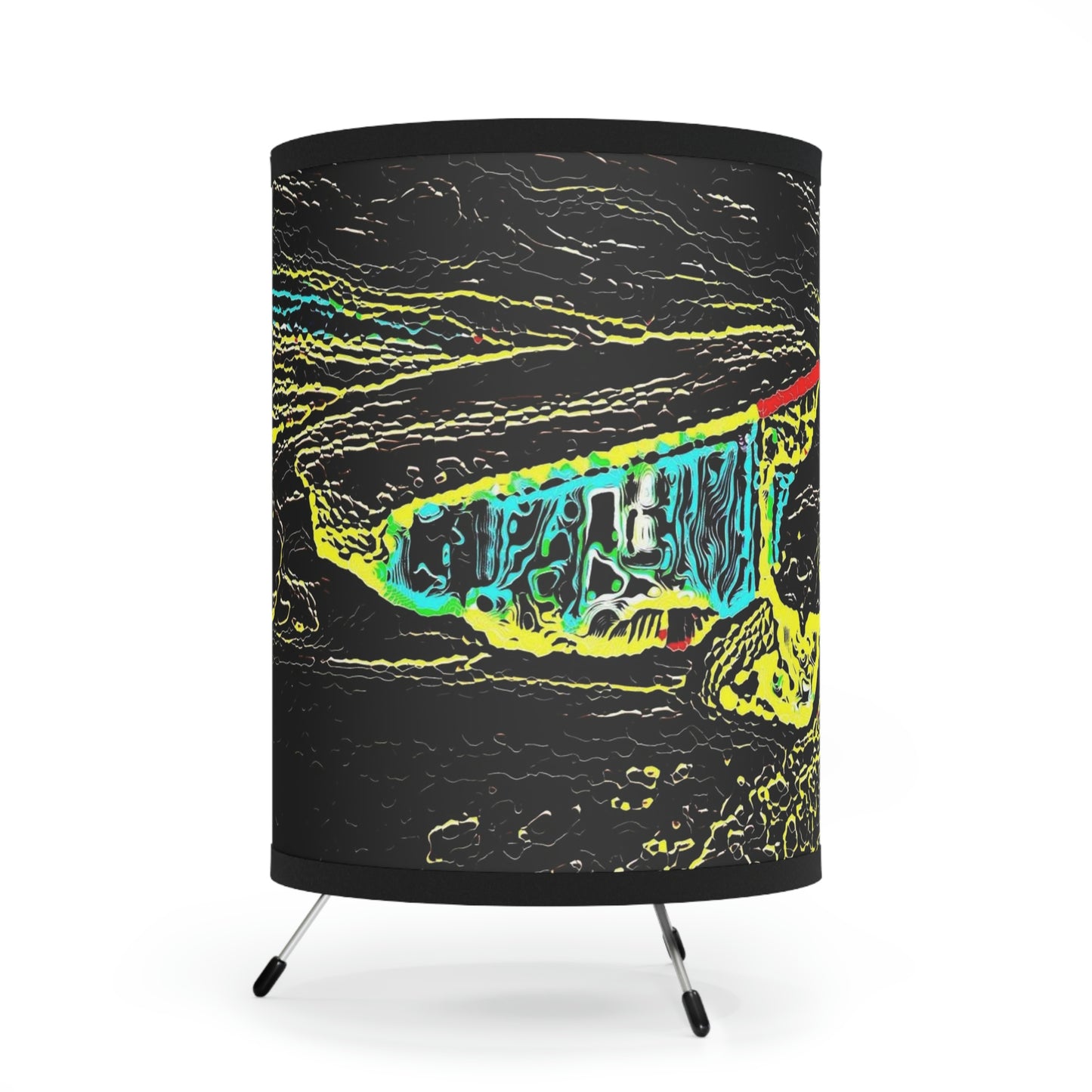 Tripod Lamp with High-Res Printed Shade, US\CA plug ... "Snow Vehicle In Snow Storm At-Rest" ... Circa 12Mar23 ... Central Idaho ... 18-Hours Rendering Time: Original Works ...