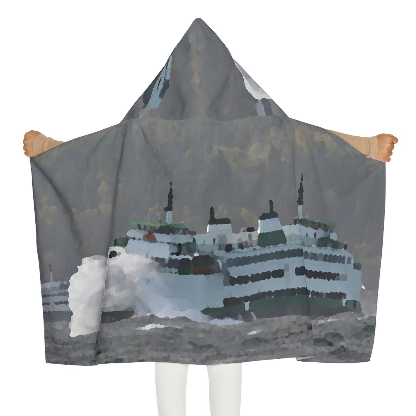 Youth Hooded Towel ... WADOT Ferry Crossing ... "A Very Rough Day" ... Mulkiteo Route ... Family Archives ... Early 1990's' ... Original Works ...