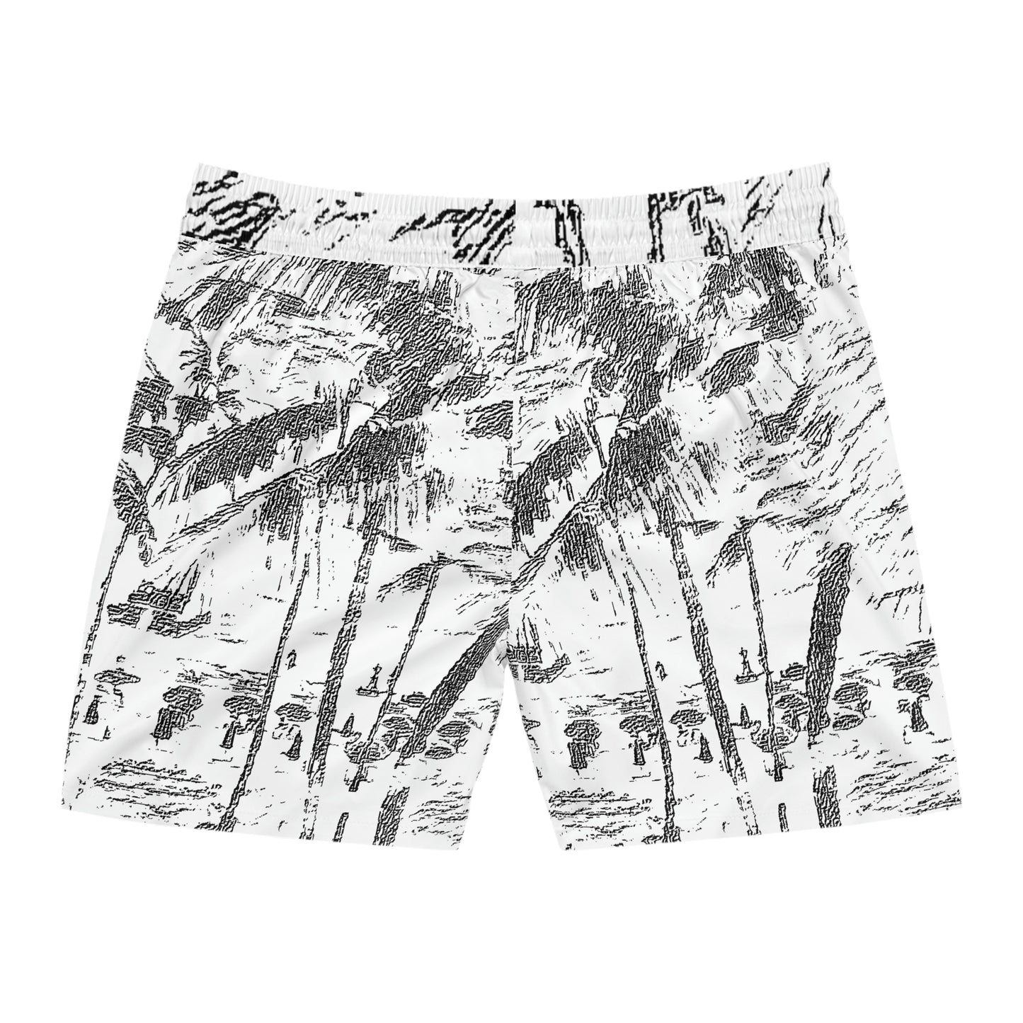 Men's Mid-Length Swim Shorts (AOP) ... "The Royal Hawai'ian: Waikiki Beach_Beach" ... Honolulu, HI ... October 2014 (Halloween) ... Original Works ...