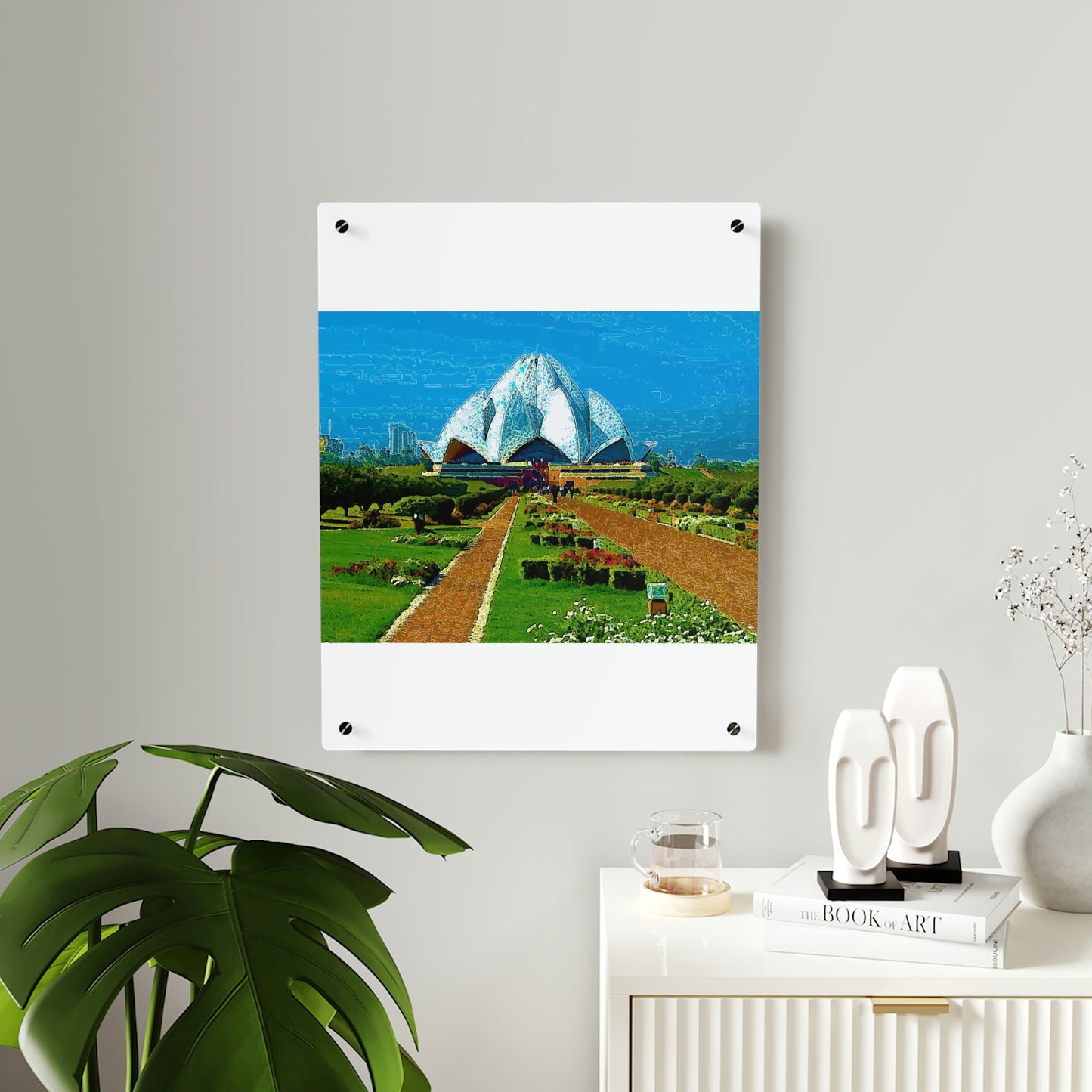 Acrylic Wall Art Panels ... 'Bahai'i House-Of-Worship' ... "Lotus Temple: Delhi, India, 2008" ... Original Works ...