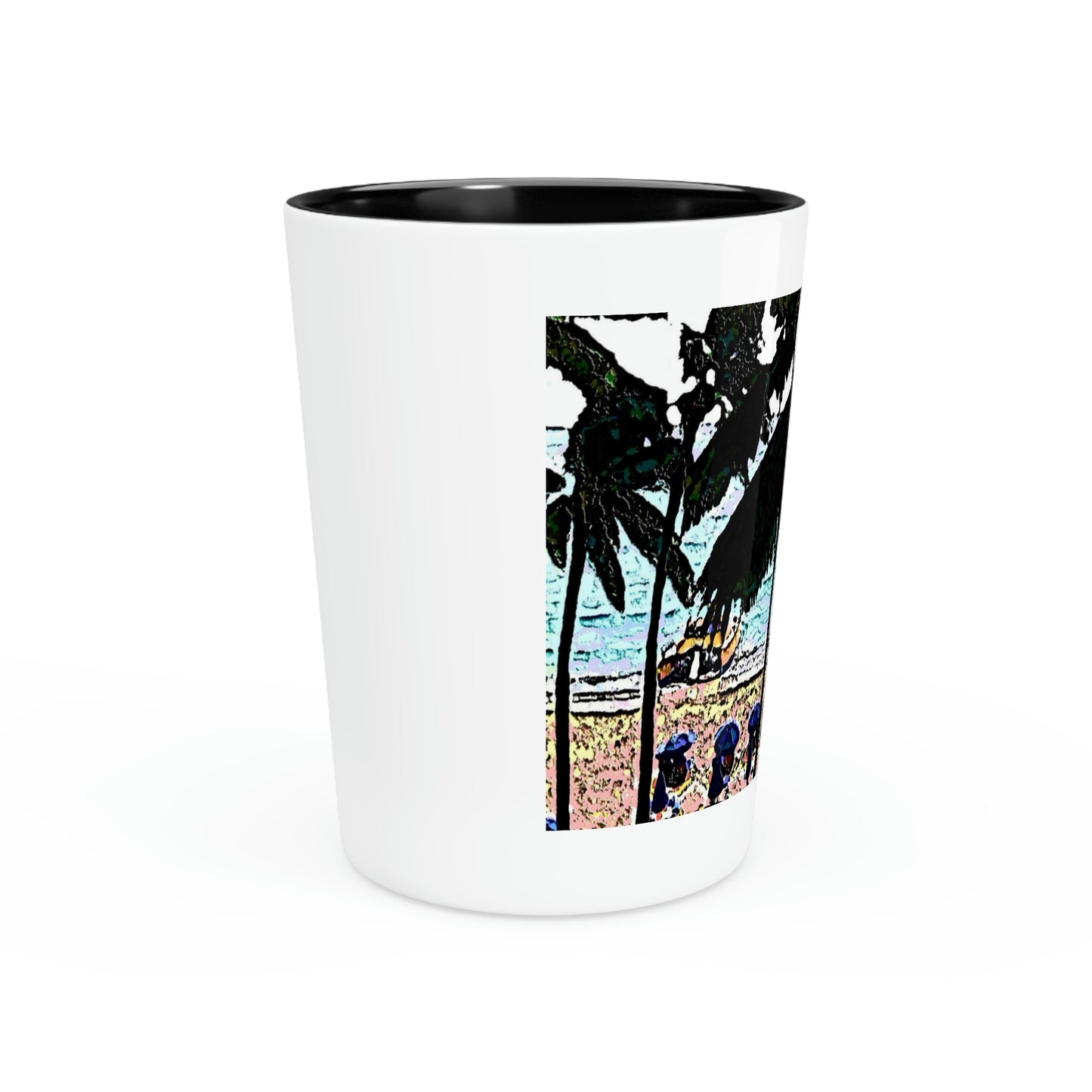 Shot Glass ... "A Beautiful Beach Amongst The Palms" ... The Outrigger Waikiki, Honolulu, Oahu ... Original Works ...