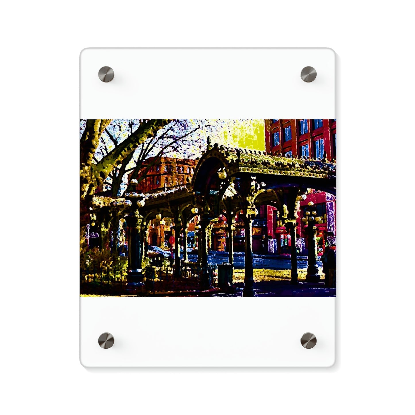 Acrylic Wall Art Panels ... A Very Fine Place To Meet ... To Catch The Bus ... 'To Find A Friend' .. Just-To-Hangout ... Dr FJHolt Base Photo ... Original Works ...