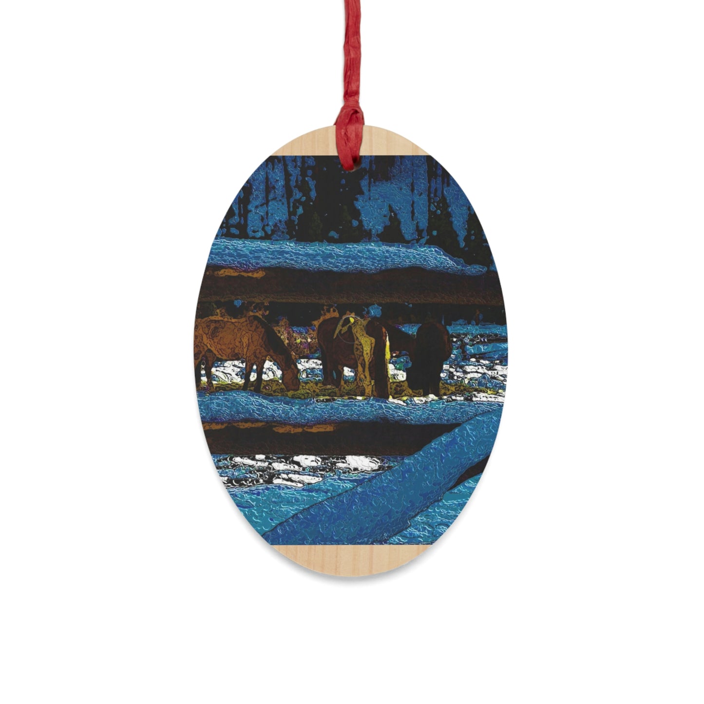 Wooden Ornaments ...  A Horse ... A Saddle ...  Foraging Through The Snow ...  An_Asses 'Cry' ... Central Idaho, November 2022 ...  Original Works ..