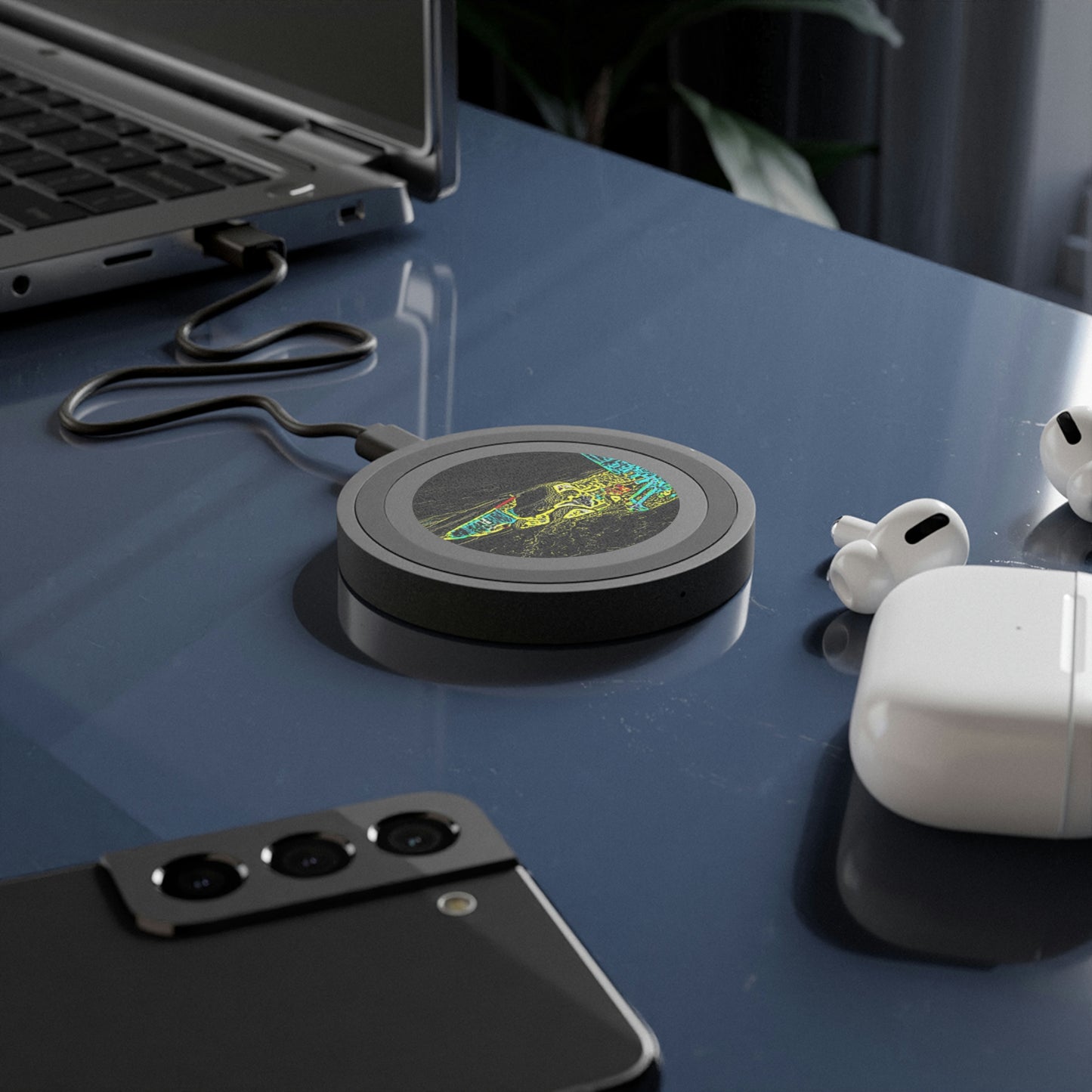 Quake Wireless Charging Pad ... "Snow Vehicle In Snow Storm At-Rest" ... Circa 12Mar23 ... Central Idaho ... 18-Hours Rendering Time: Original Works ...