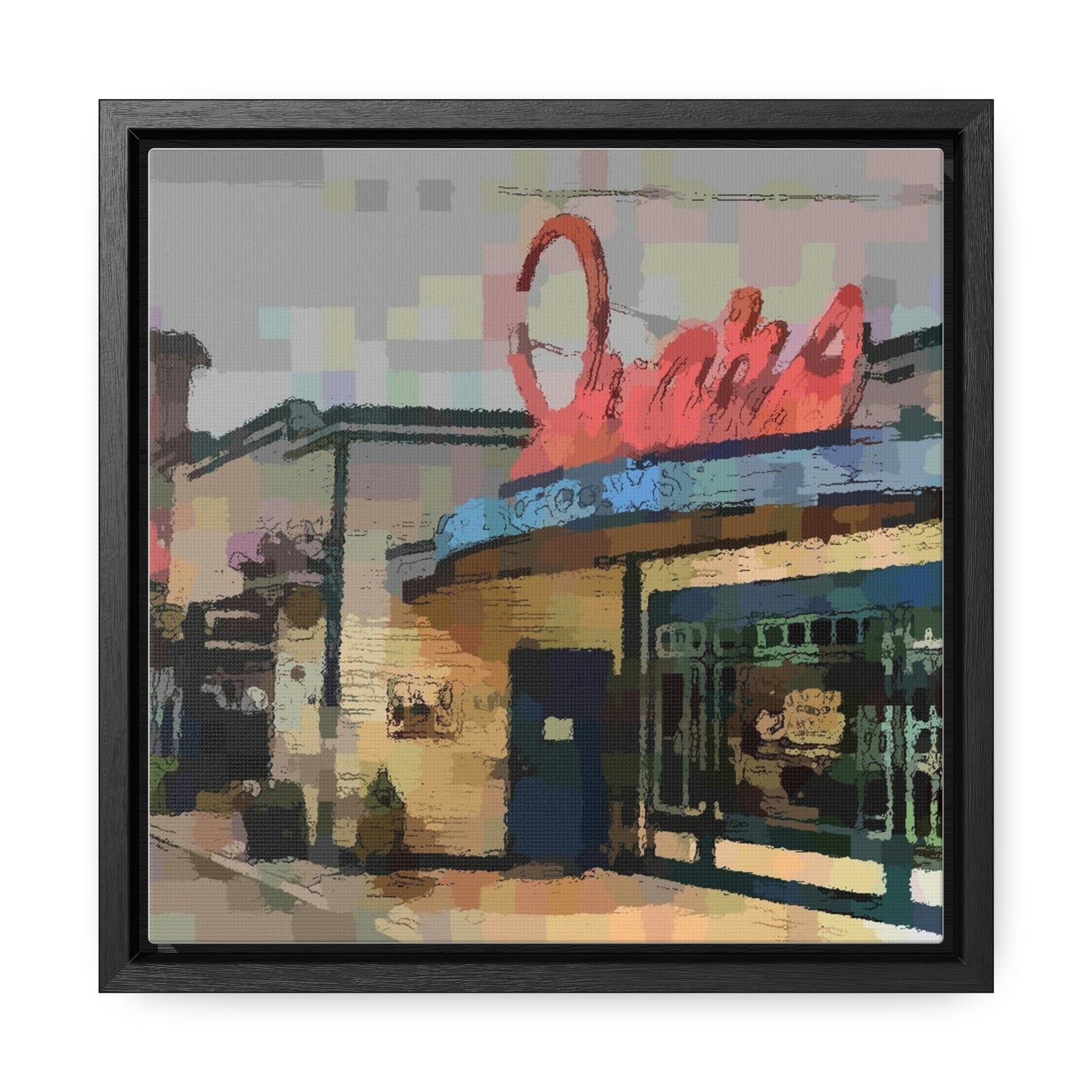 Gallery Canvas Wraps, Square Frame ...  In-A-Hurry & Stressed? ... Remember: Keep "Clam" ... Clam_Happy ...  'Ivars: Seattle Waterfront' ... Personal Archives ... Original Works ...