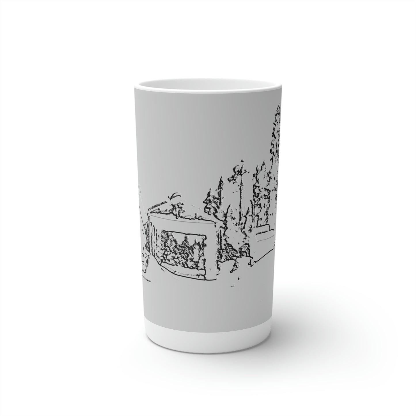 Conical Coffee Mugs (3oz, 8oz, 12oz) ... After An Intense Snow Storm ... 'Digging Out' ... A Vehicle & Cabin "In The Mountains" ... March 2023 ... Original Works ...