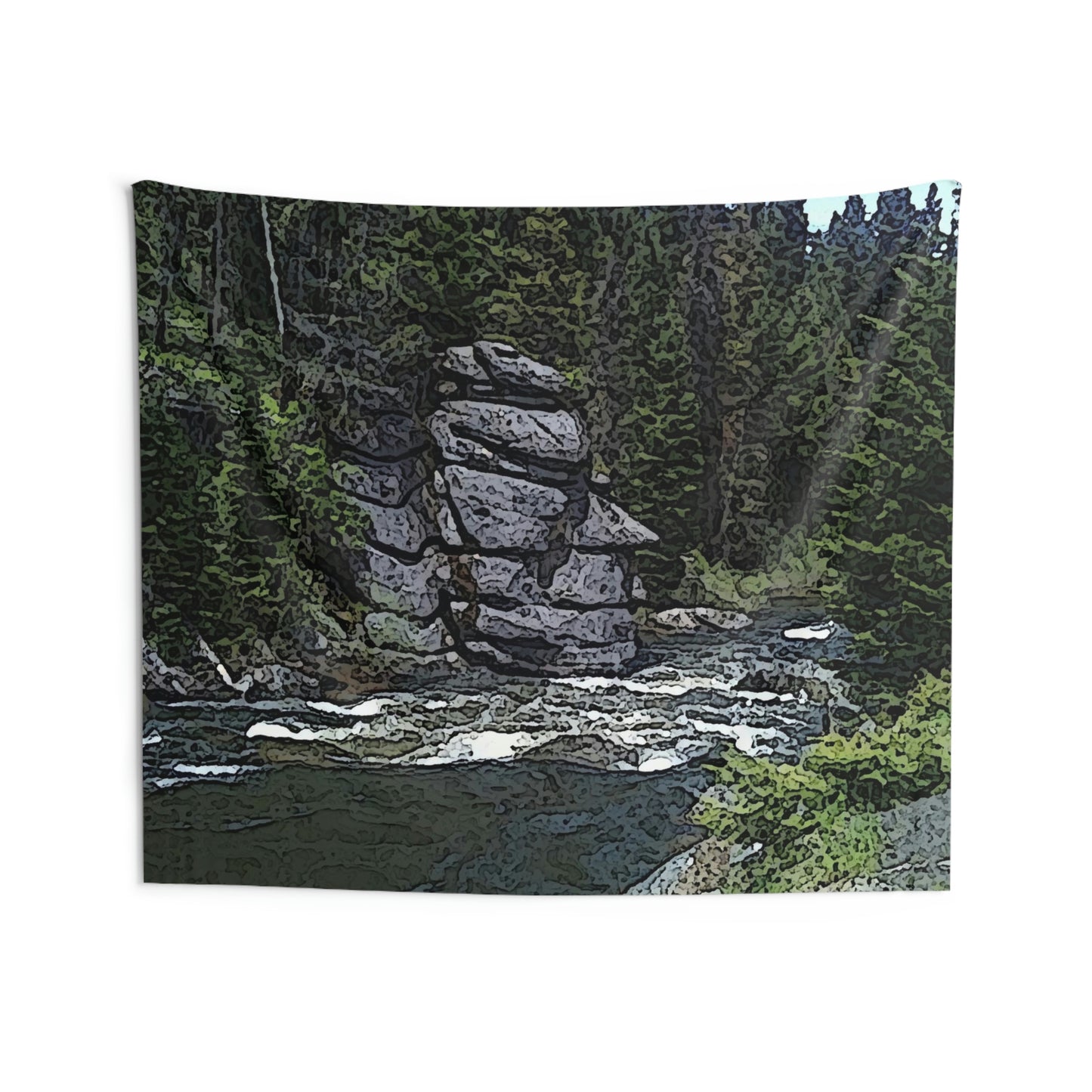 Indoor Wall Tapestries ... "I Am Innocent" ... Tricky-Dick Immortalized ... Nixon Rock: Along The River ... Central Idaho, Summer 2020 ... Original Works ...