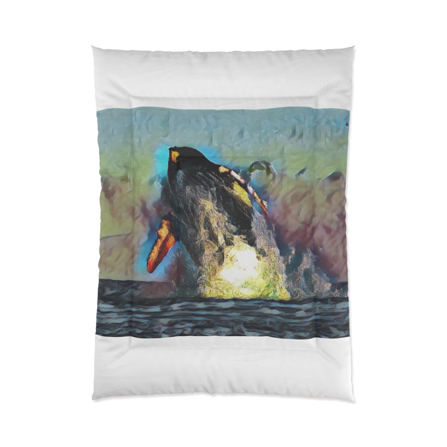Comforter ... An Extraordinary Humpback Breach ... 'With Explosive Energy' ... Family Archives (KPH) ... Circa: 21st Century. Maui, HI ... Original Works ...