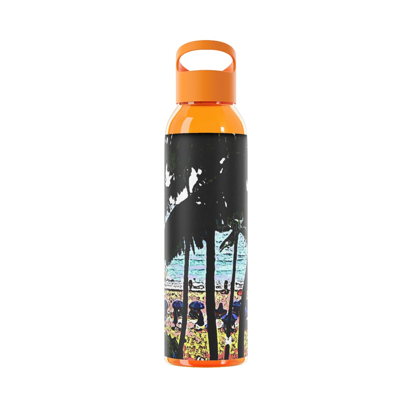 Sky Water Bottle ... "A Beautiful Beach Amongst The Palms" ... The Outrigger Waikiki, Honolulu, Oahu ... Original Works ...