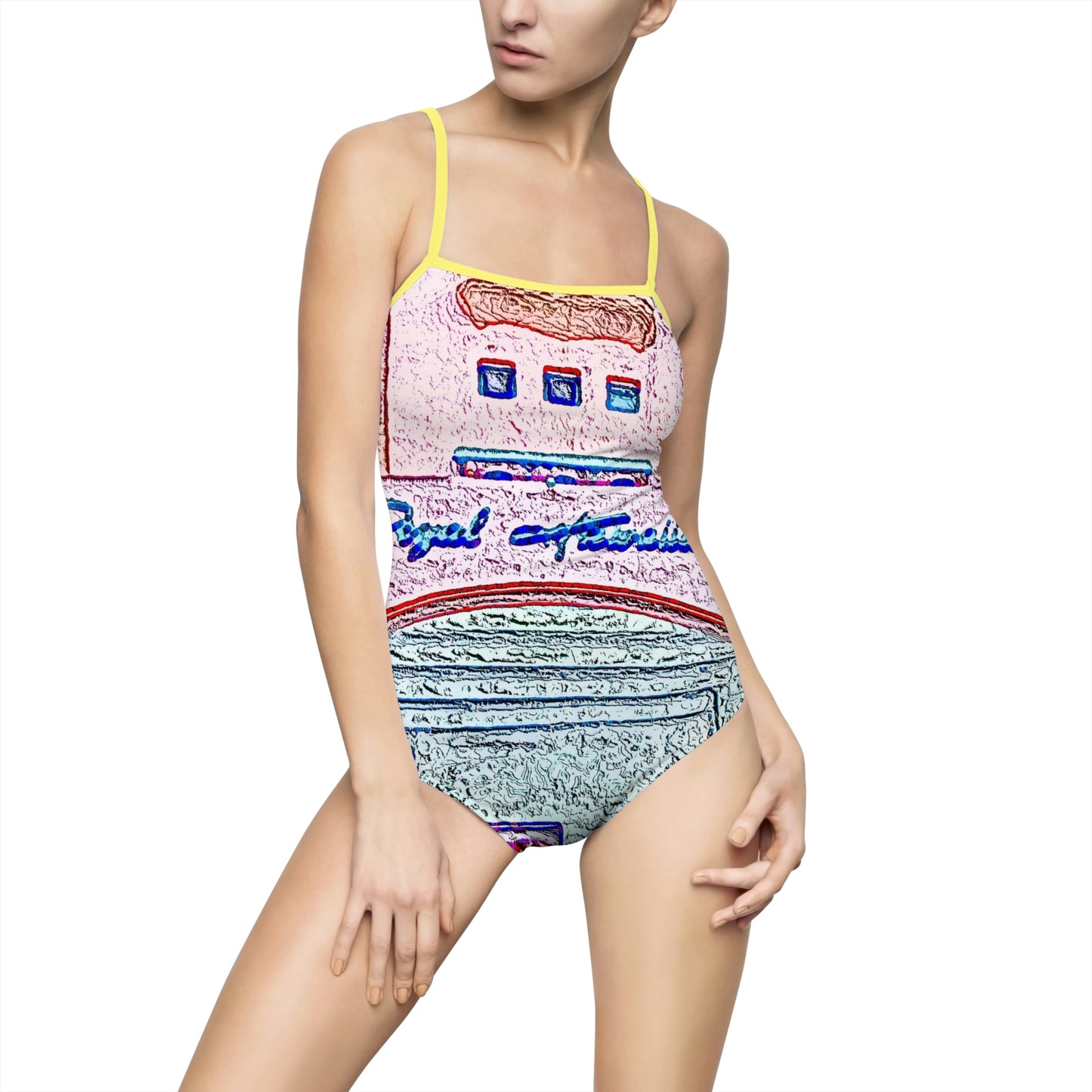 Women's One-piece Swimsuit ... "La Grande Entree" At: 'The Pink Palace' ... The Royal Hawai'ian ... Honolulu, HI ... '27Oct2014' ... Original Works ...