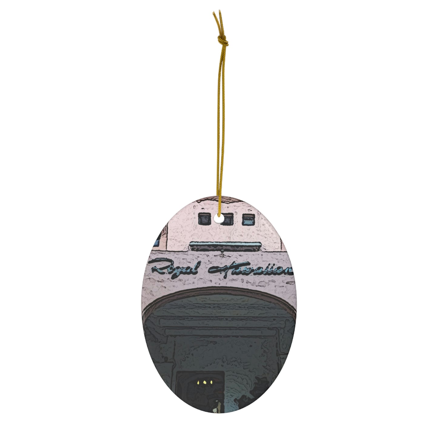 Ceramic Ornament, 1-Pack ... "La Grande Entree" At: 'The Pink Palace' ... The Royal Hawai'ian ... Honolulu, HI ... '27Oct2014' ... Original Works ...