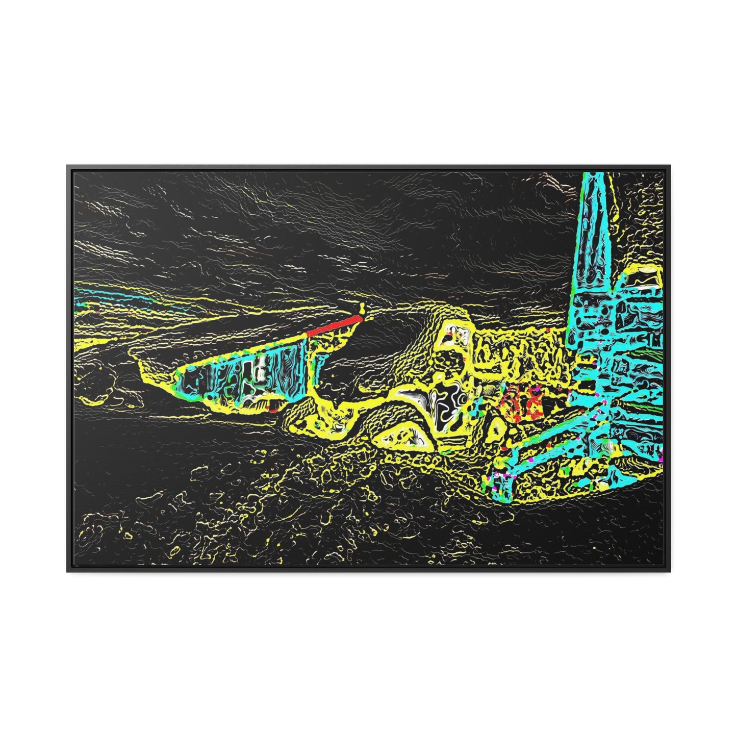 Gallery Canvas Wraps, Horizontal Frame ... "Snow Vehicle In Snow Storm At-Rest" ... Circa 12Mar23 ... Central Idaho ... 18-Hours Rendering Time: Original Works ...